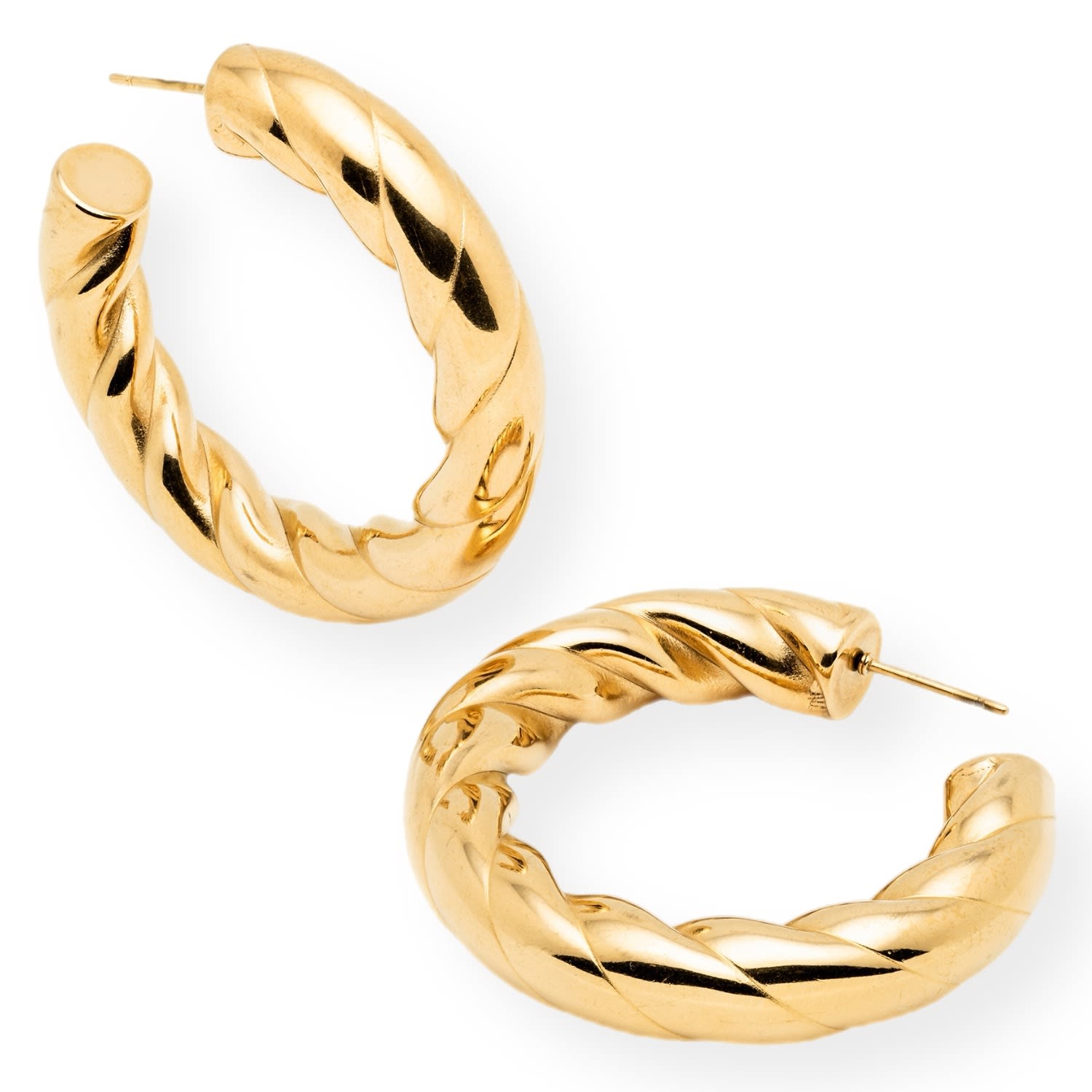 Chunky Gold Statement Hoops, Lightweight And Tarnish Free