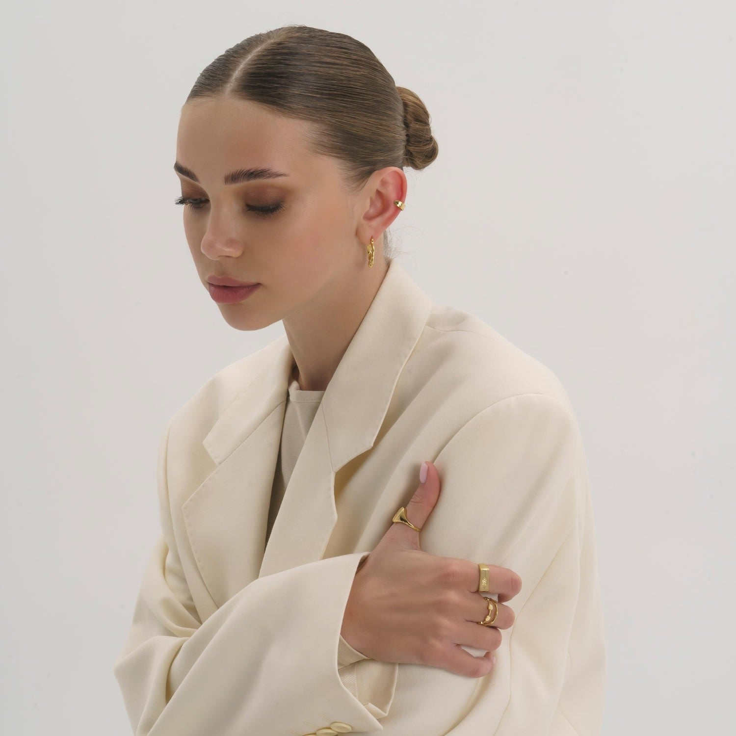 Gold Sunflower Signet Ring