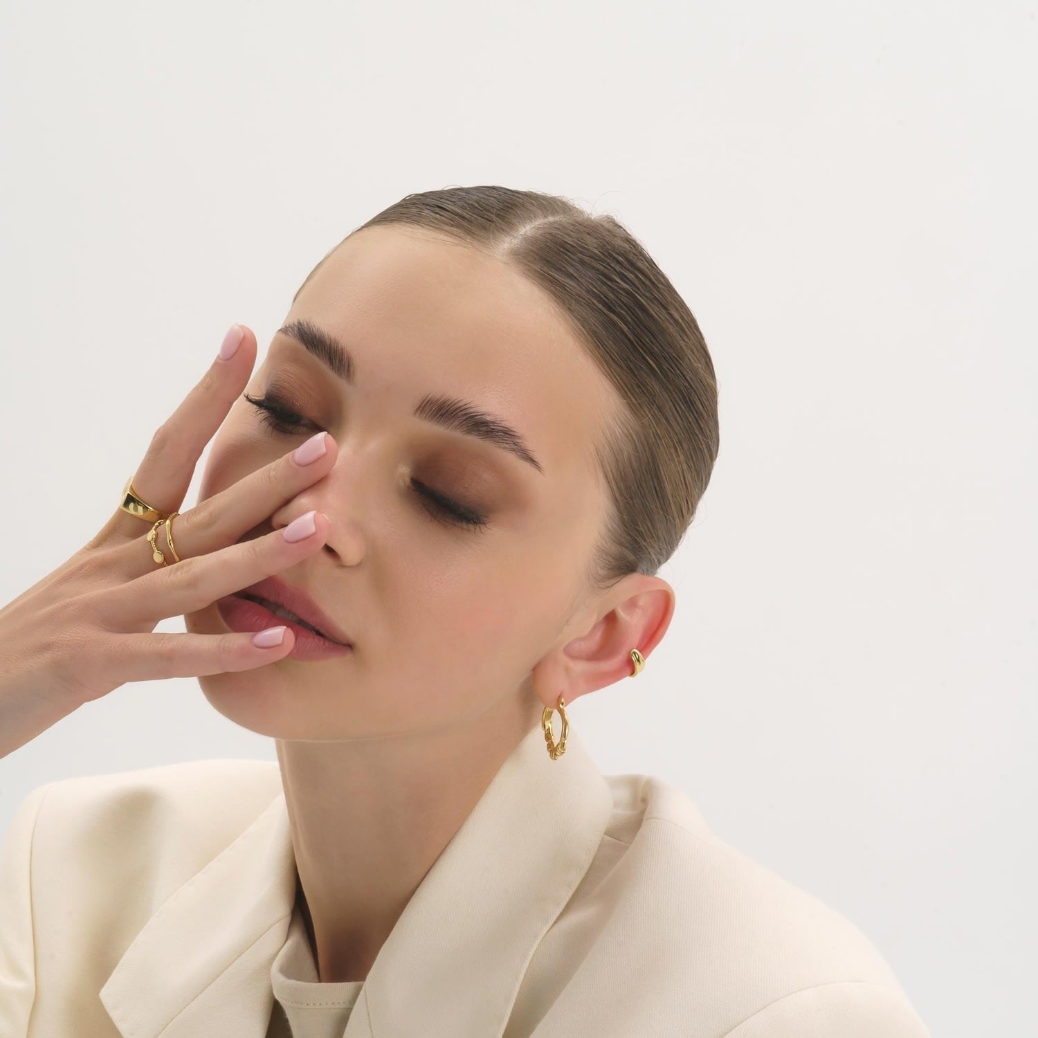 Chunky Gold Twisted Hoop Earrings