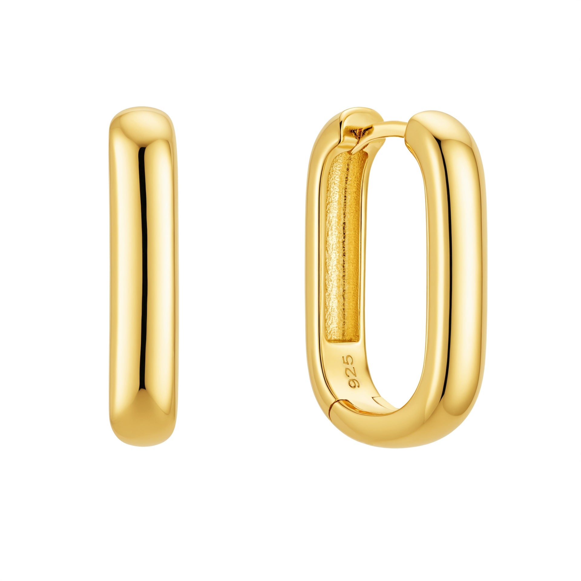 Bold Gold U Hoop Earrings