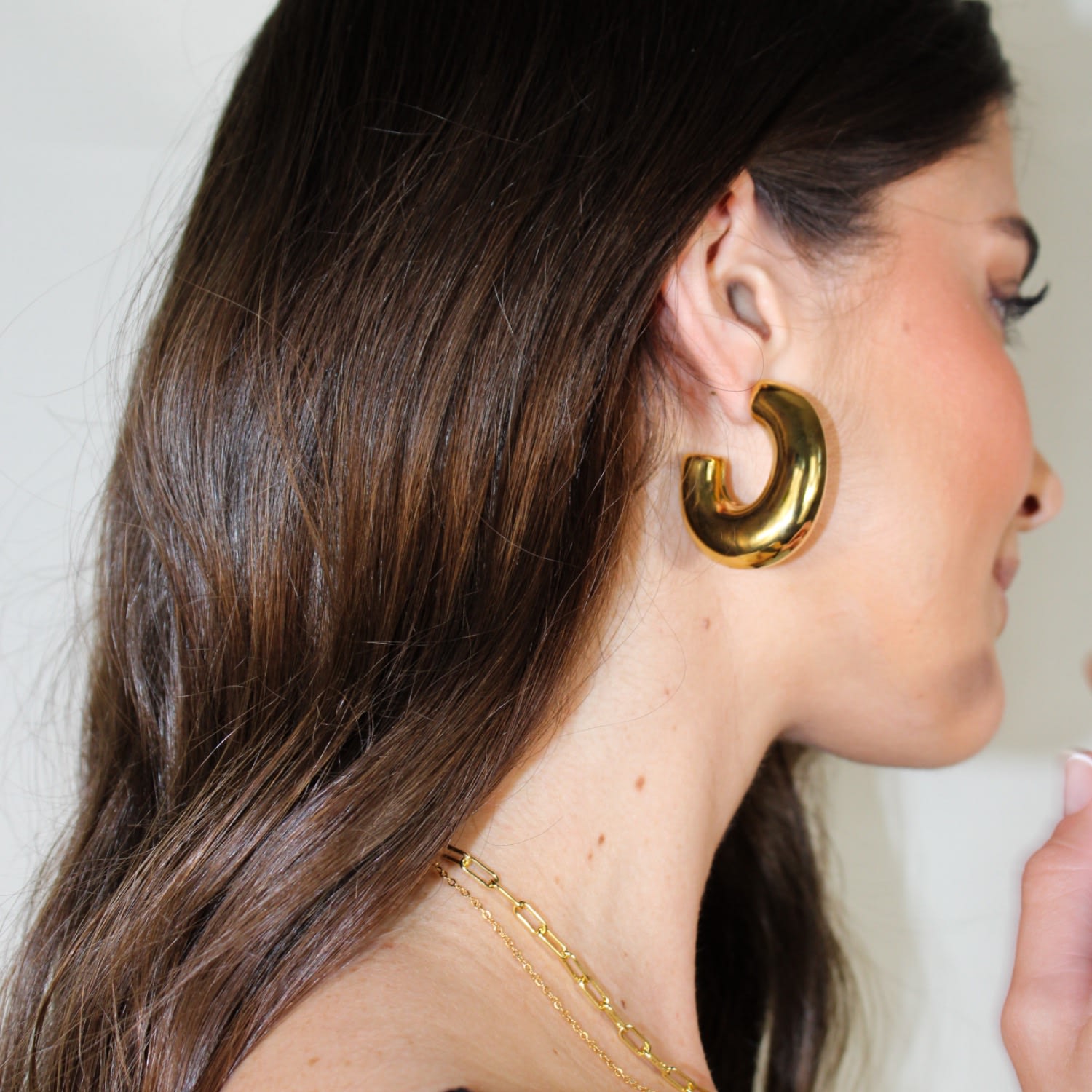 Chunky Hoop Earrings - Gold