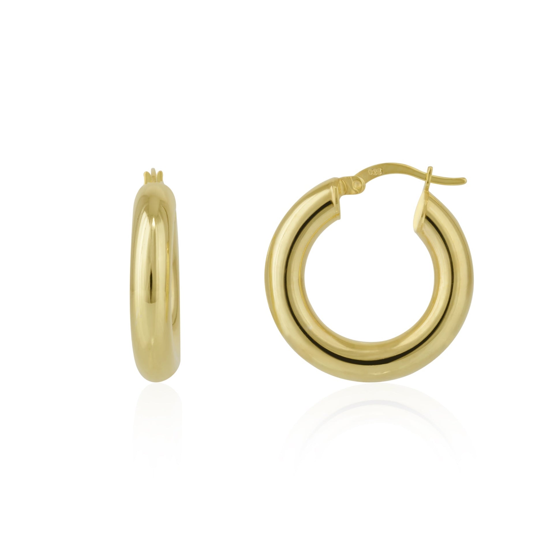 Chunky Hoop Earrings In Sterling Silver - Gold