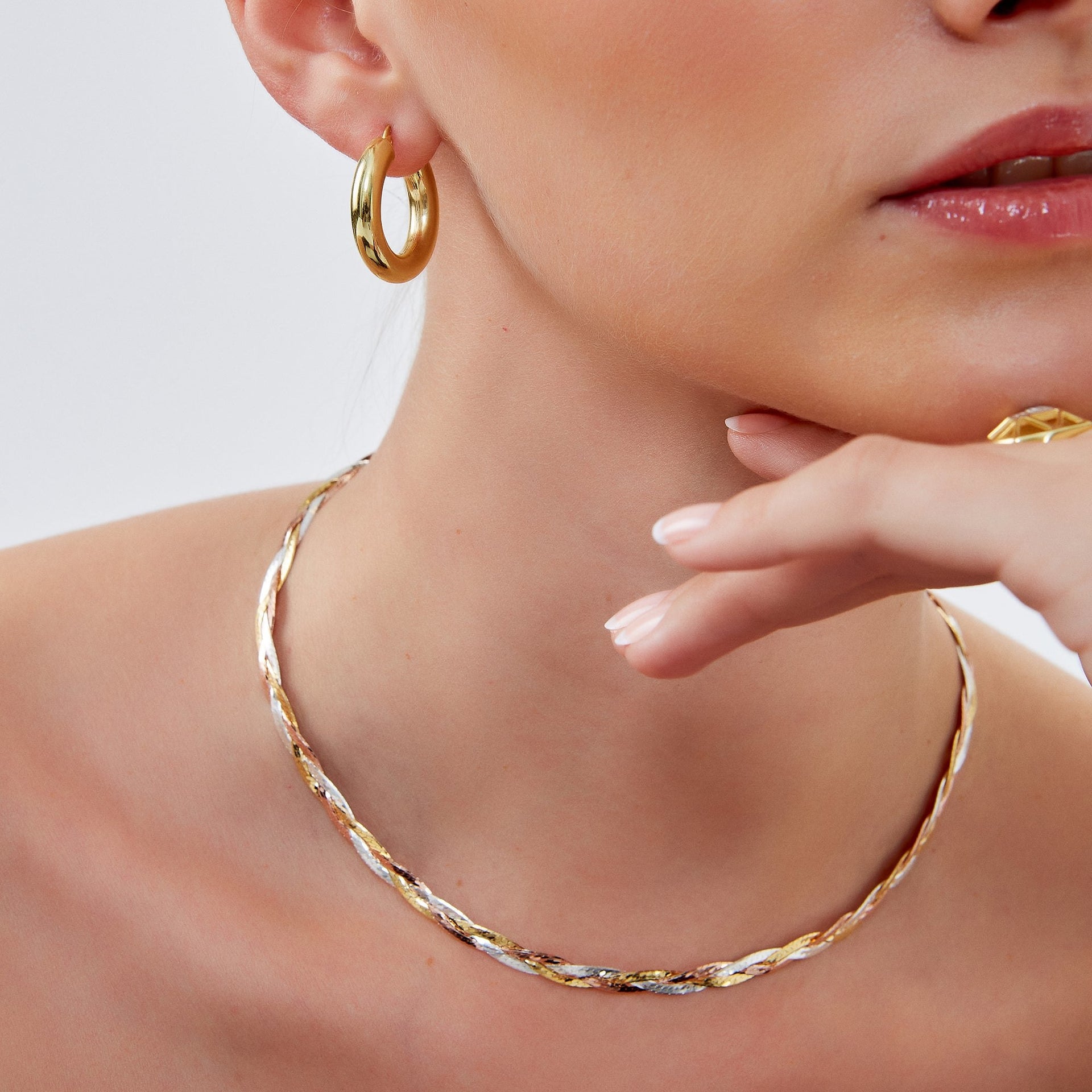 Chunky Hoop Earrings In Sterling Silver - Gold