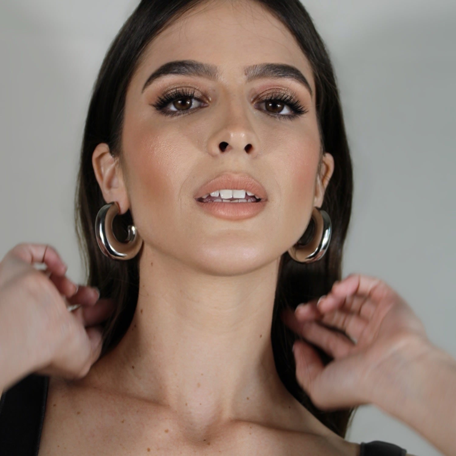 Chunky Hoop Earrings - Silver