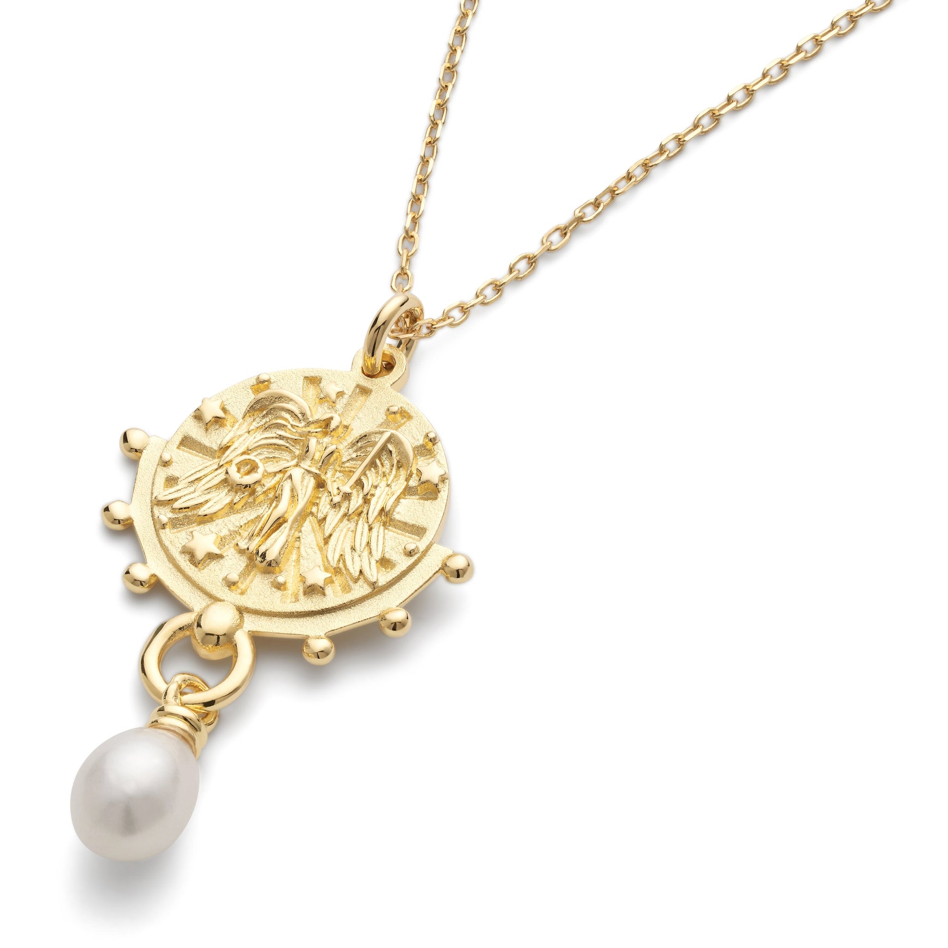 Chunky Pearl Gold Goddess Layered Necklace