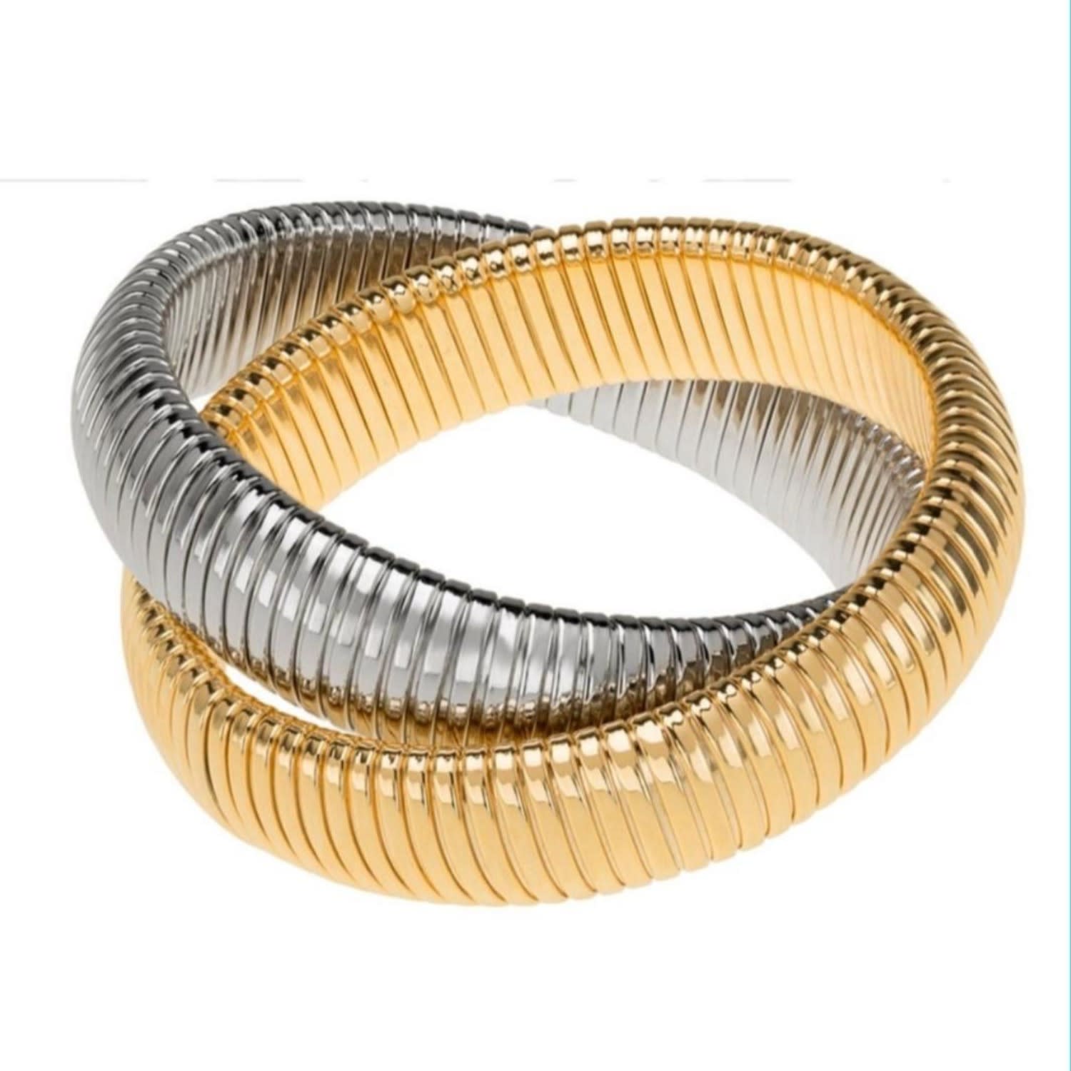 Chunky Snake Bracelet - Silver & Gold