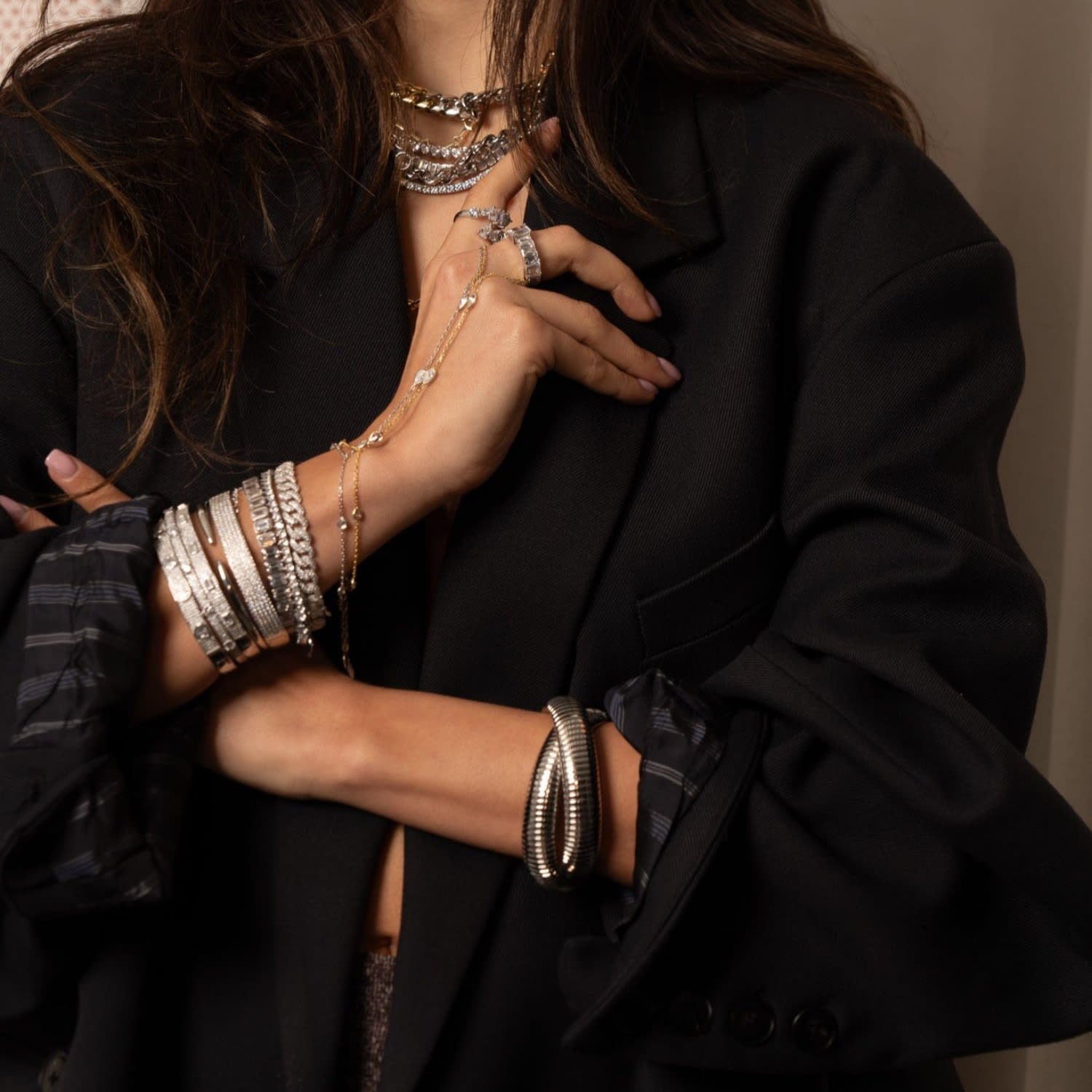 Chunky Snake Bracelet - Silver