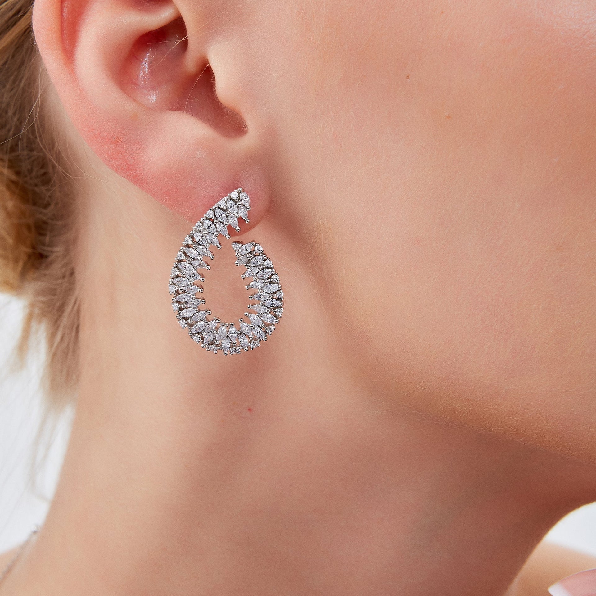 Chunky Spiral Helix Sterling Silver Earring