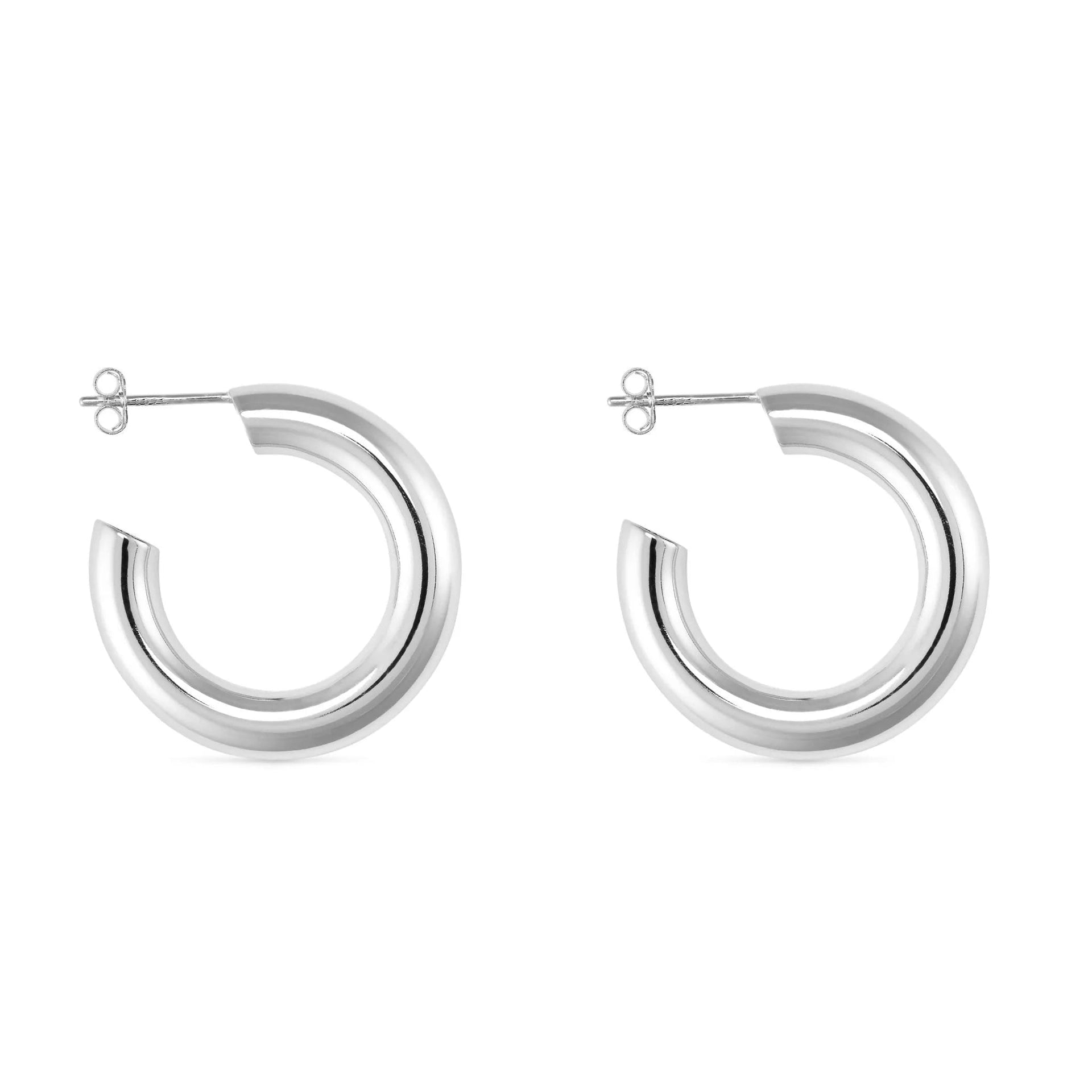 Chunky Sterling Silver Hoop Earrings
