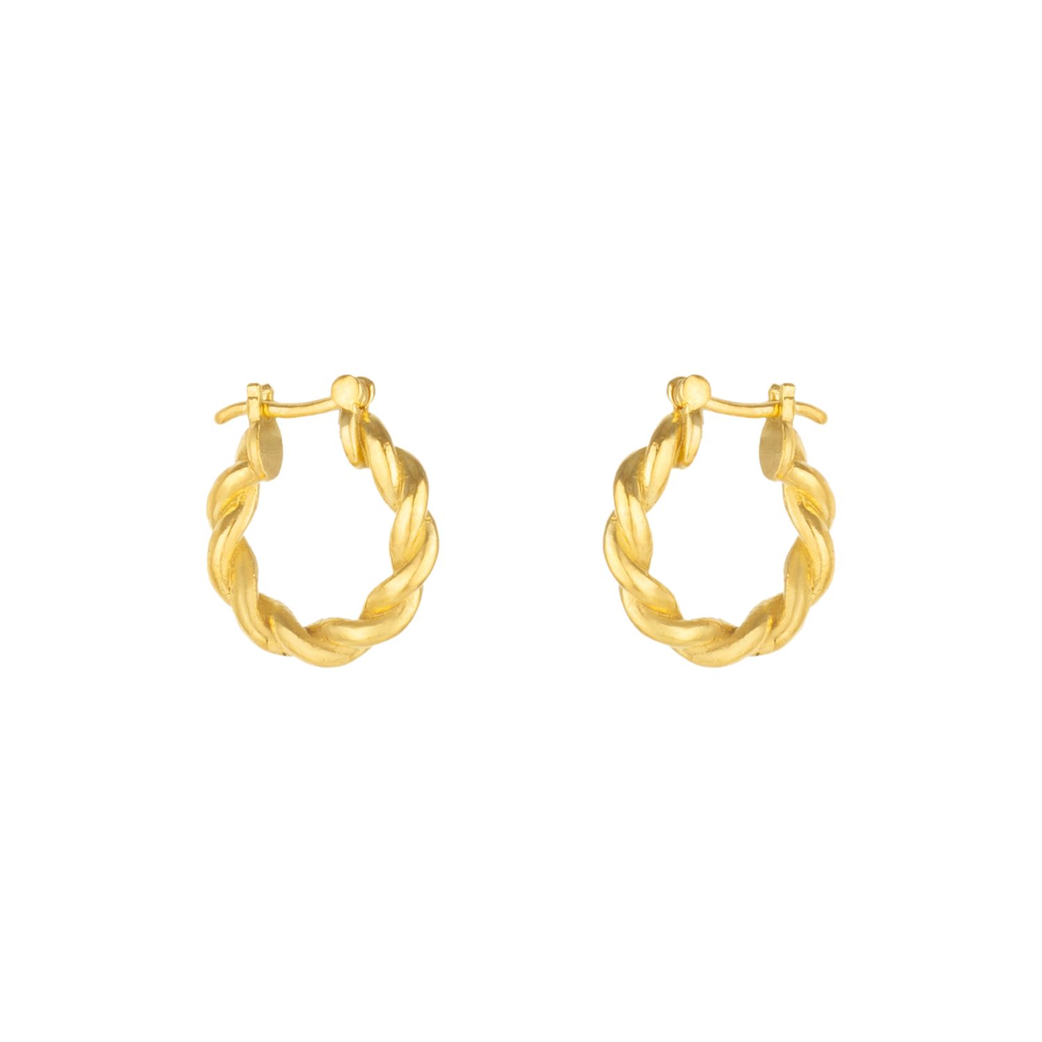 Chunky Twisted Gold Hoop Earrings