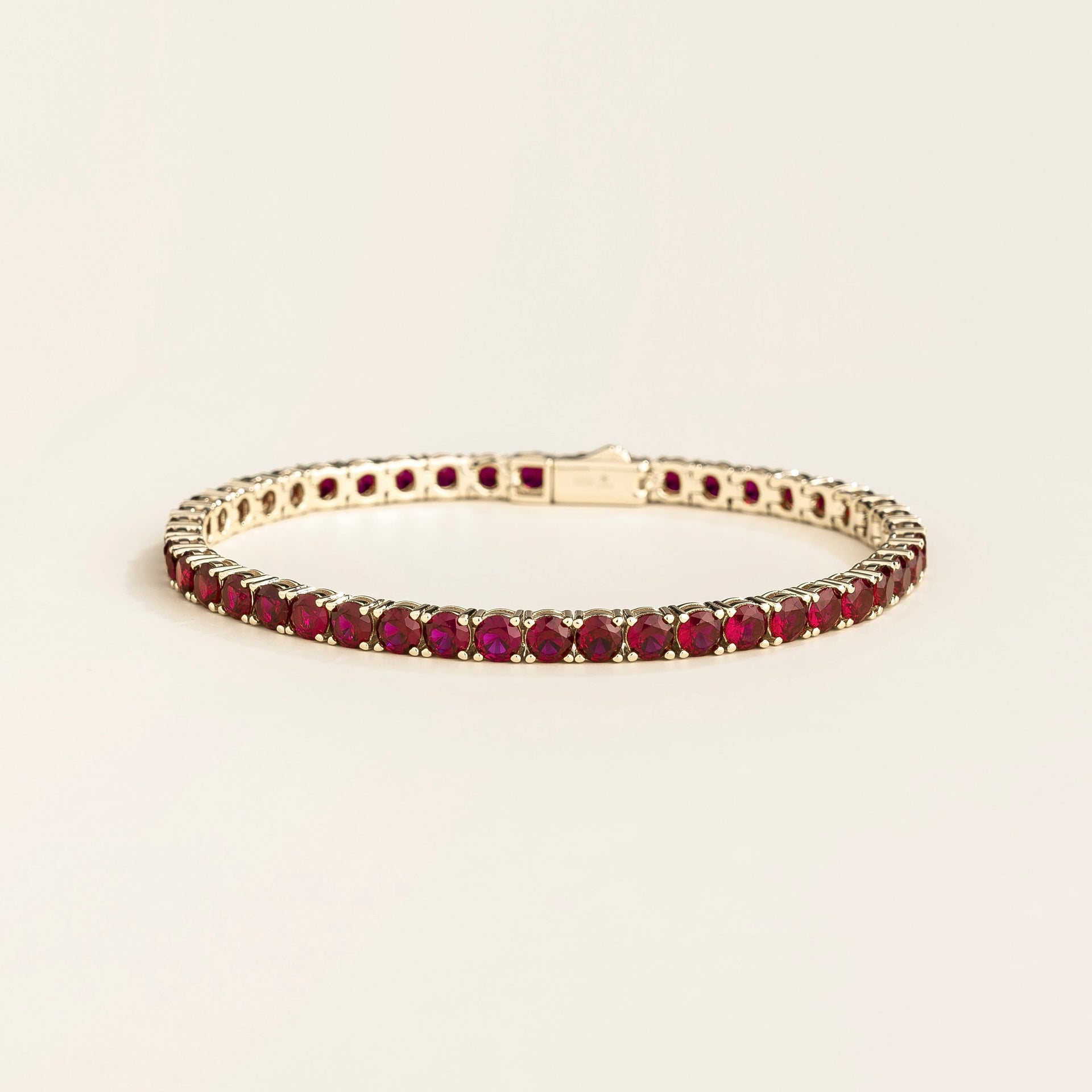 Ciclo White Gold Tennis Bracelet Set With Ruby
