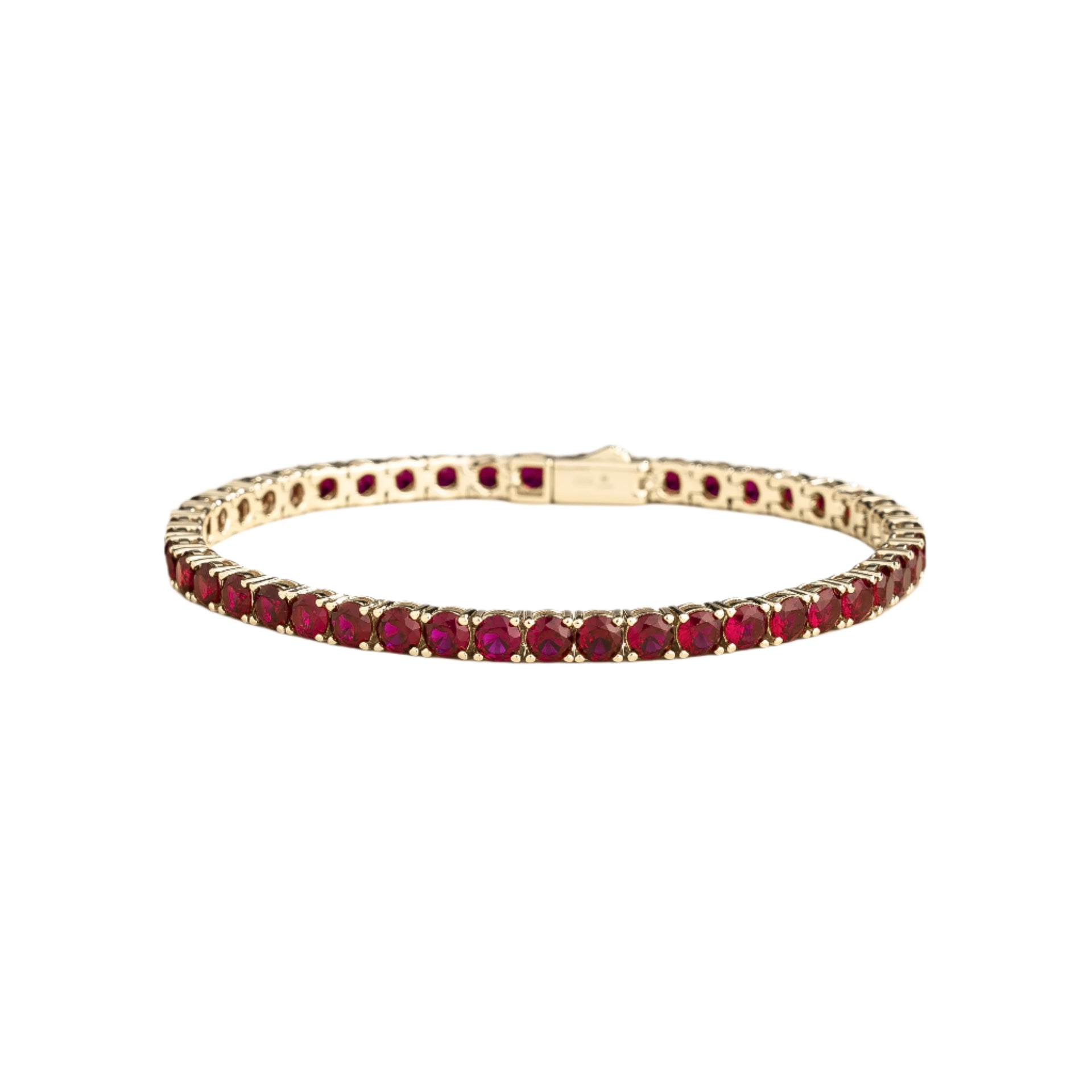 Ciclo White Gold Tennis Bracelet Set With Ruby