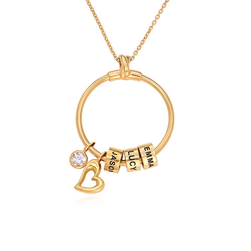Linda Circle Pendant Necklace in 18k Gold Plating - Great Gifts for wife