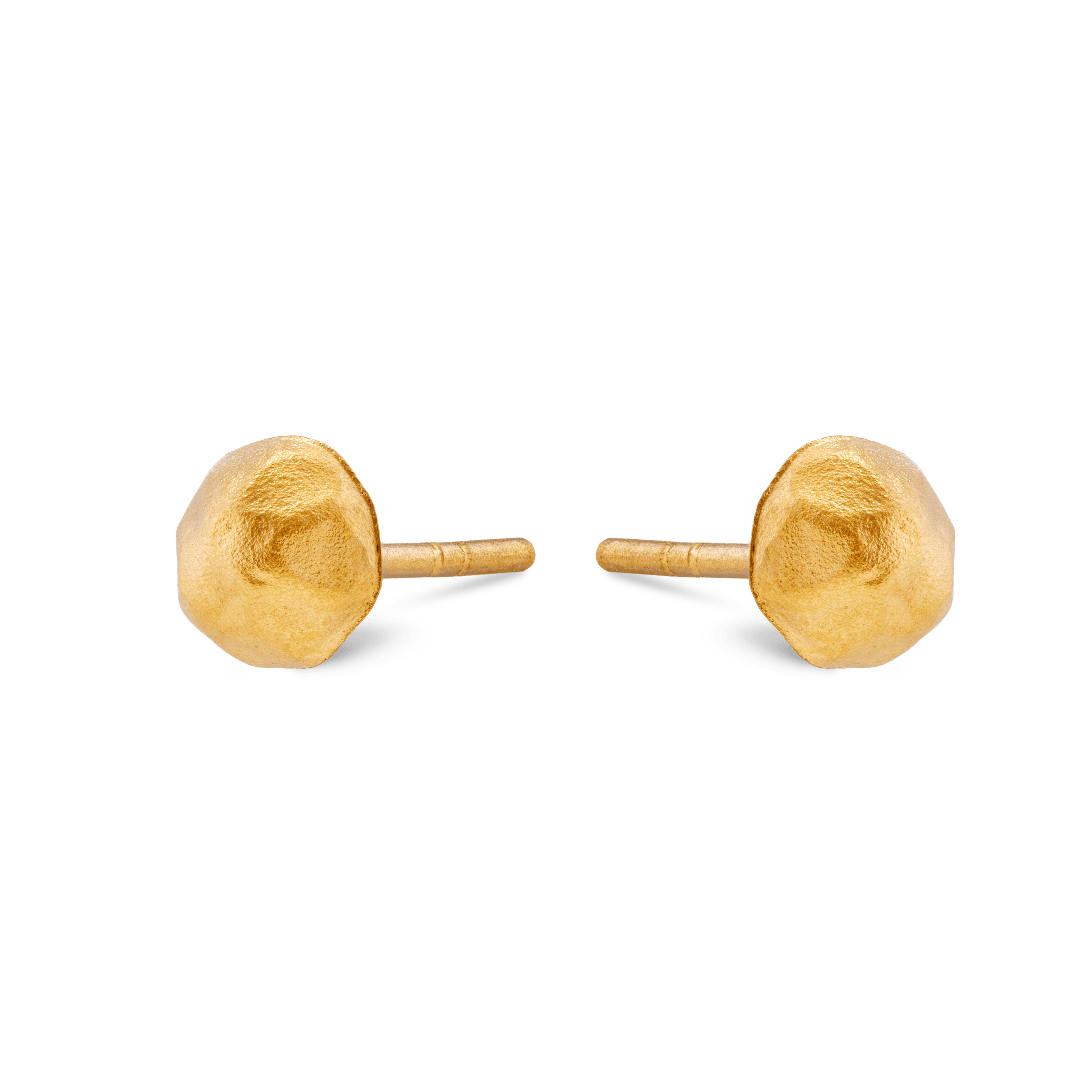 Gold Circle Stud Earrings