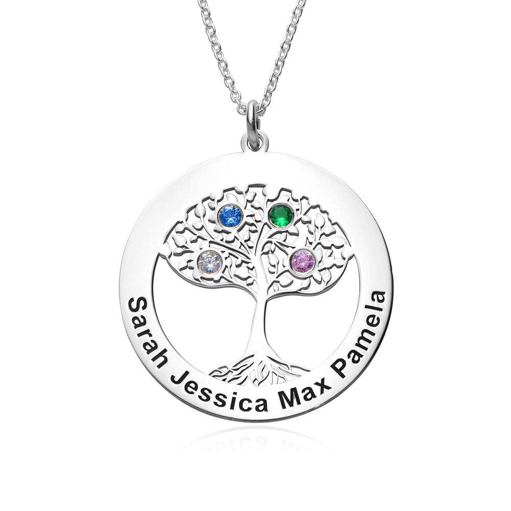 Presents for Mom - Circle Tree of Life Necklace with Birthstones