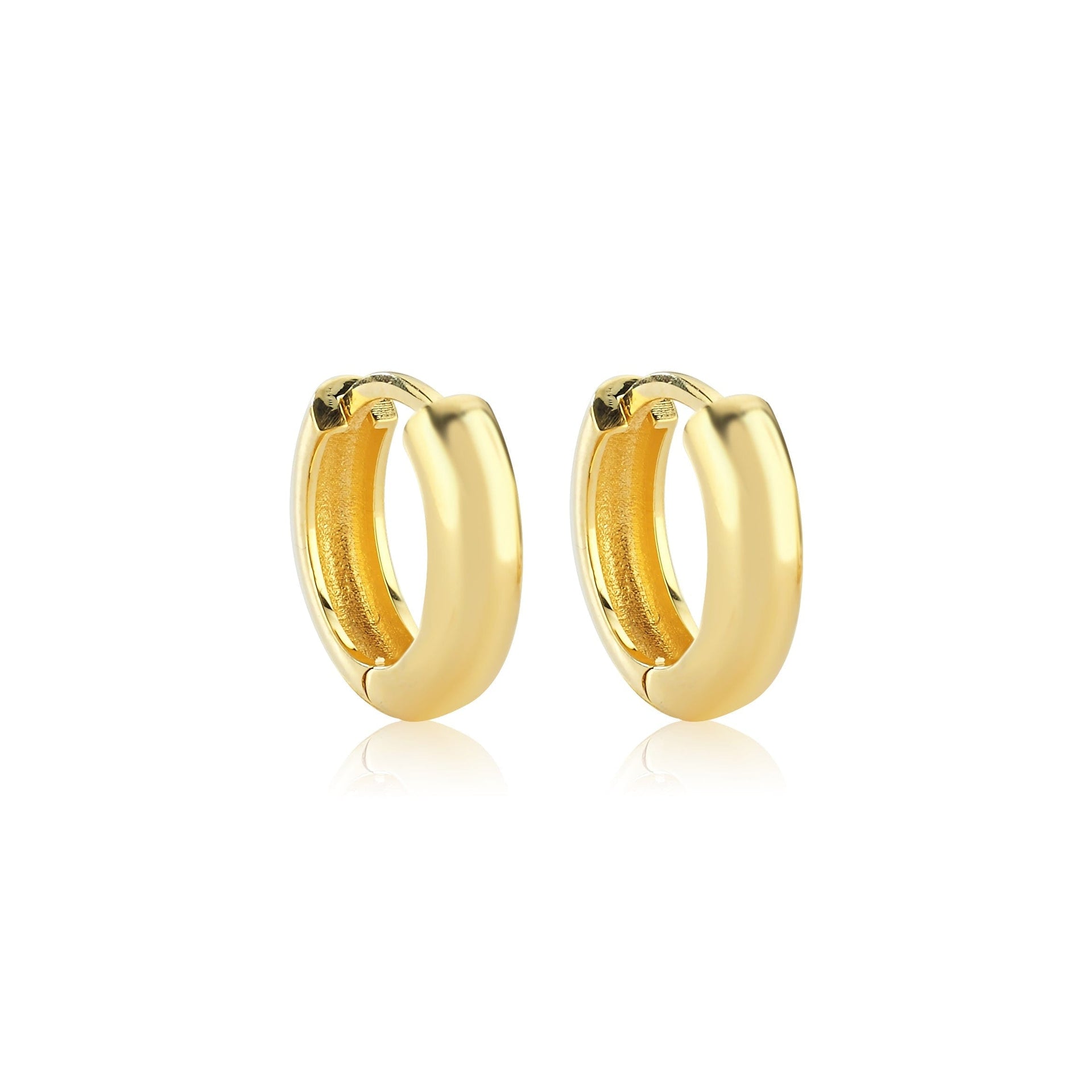 Circle Hoop Huggie Earrings Gold