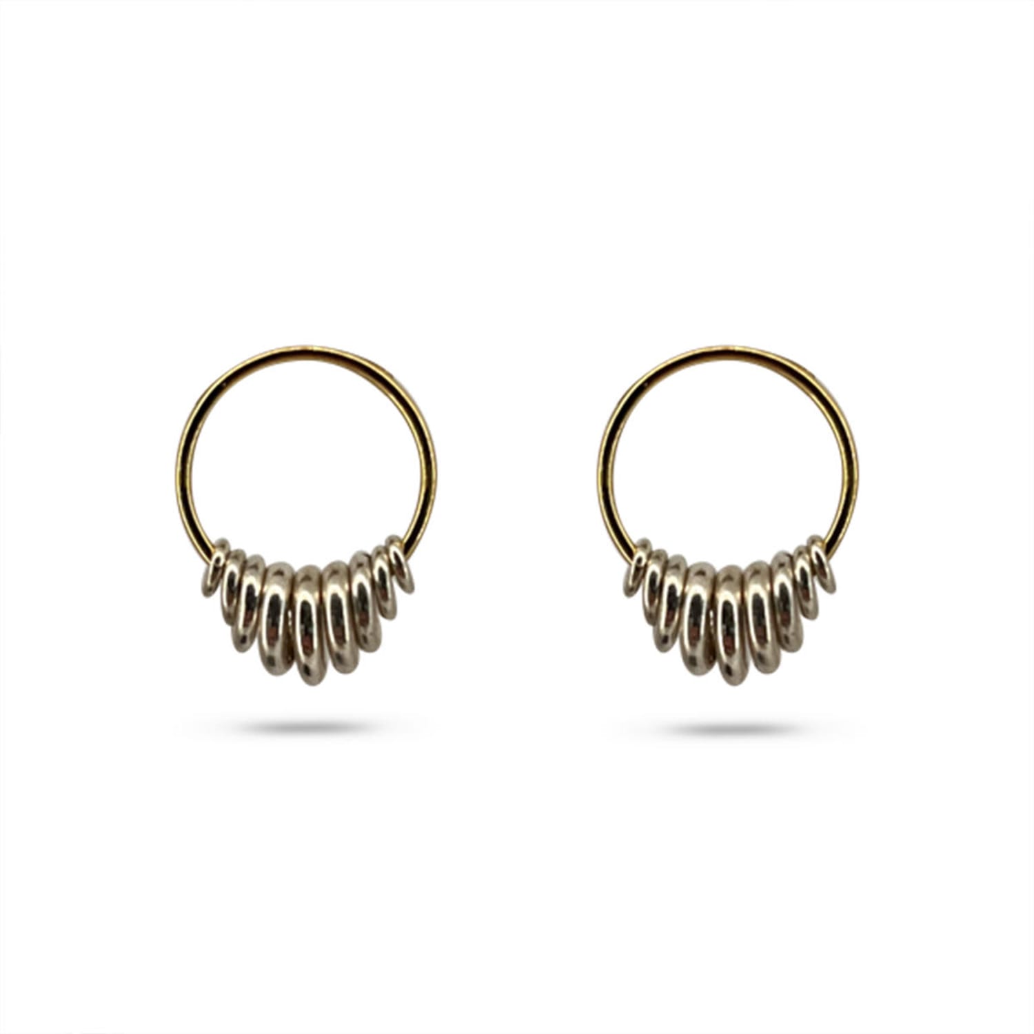 Circular Two-Tone Waterfall Earrings
