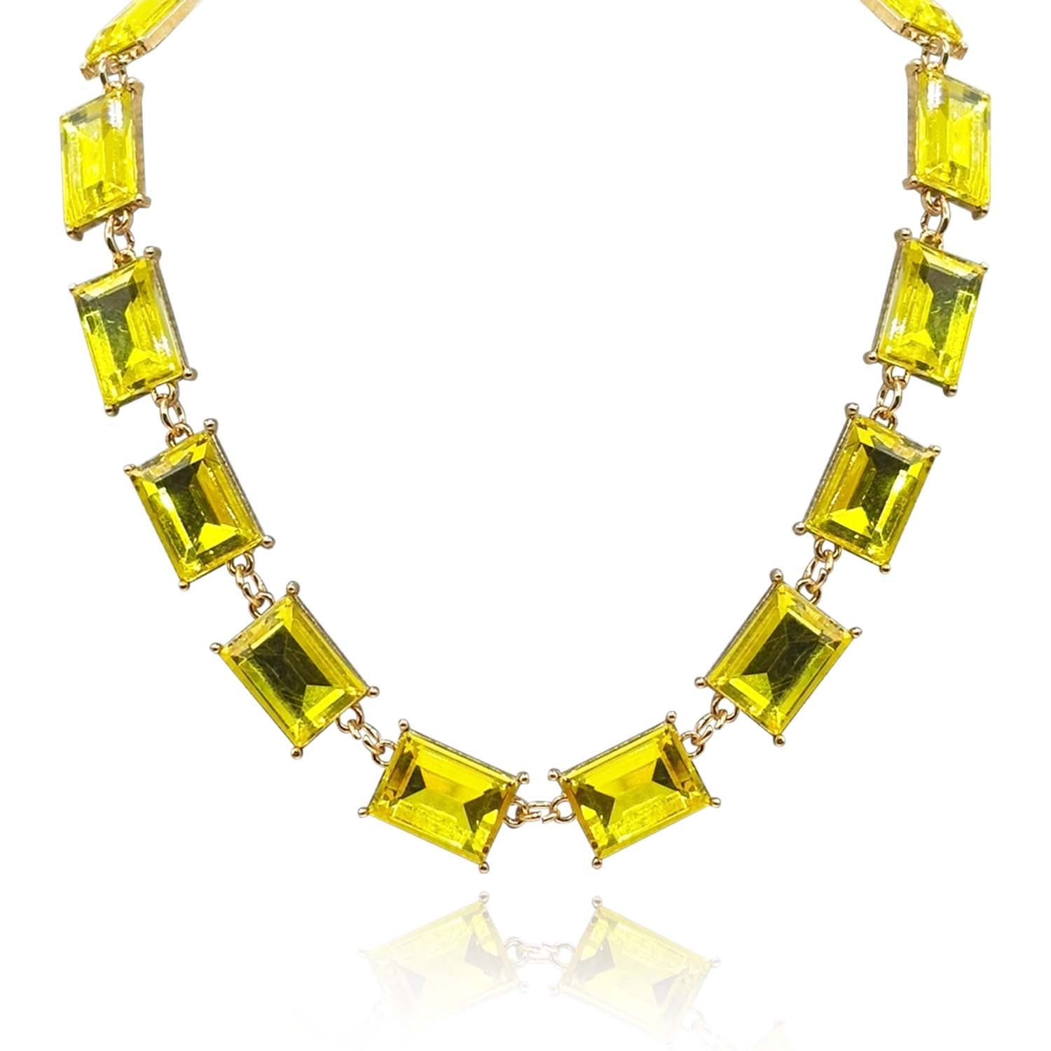 Citrine Crystal Octagon Necklace