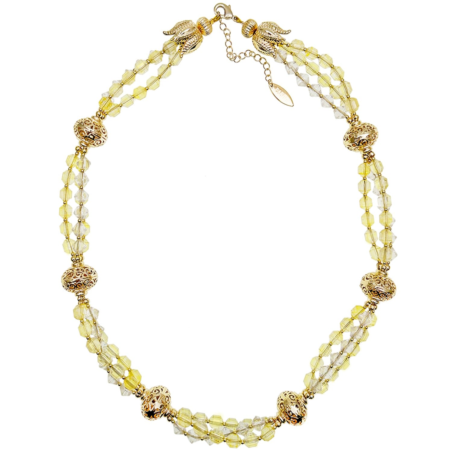 Citrine Double Layers Short Necklace