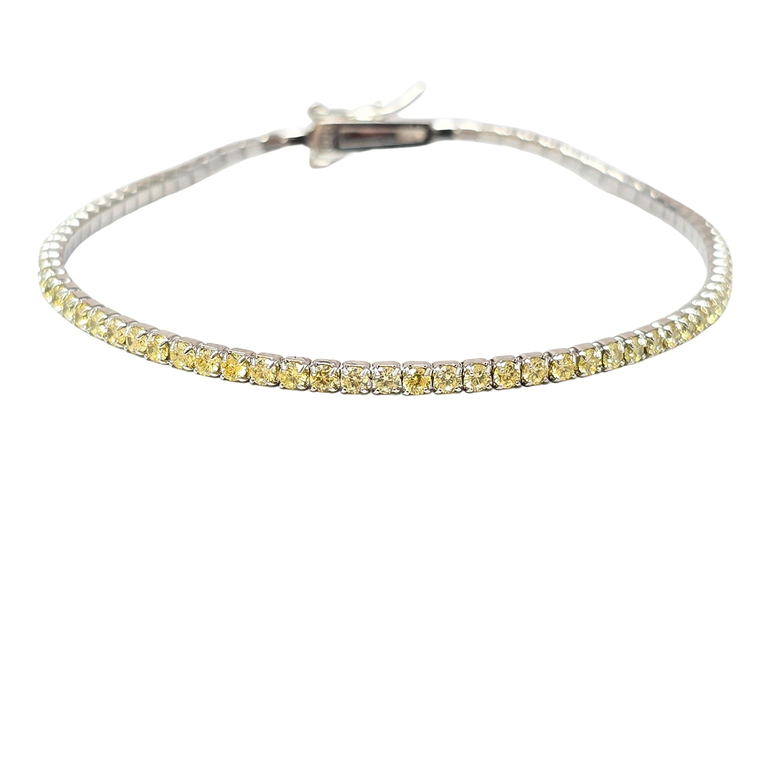 Citrine Gemstone Silver Tennis Bracelet