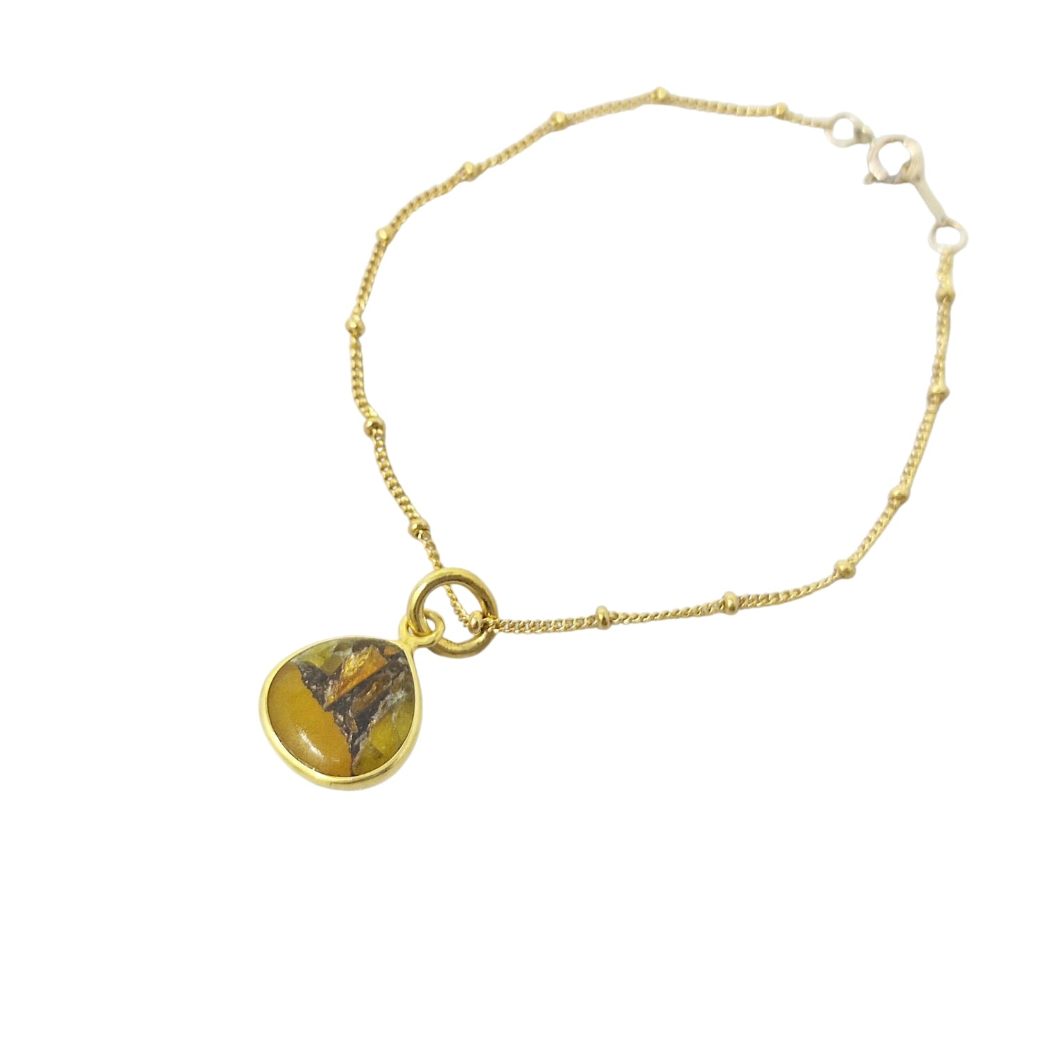 Natural Orange Citrine November Birthstone Gold Plated Gem Bracelet