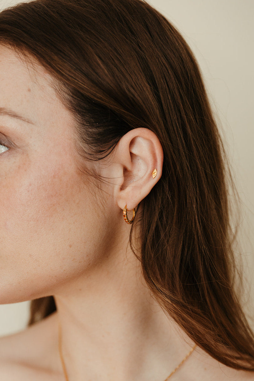 Evil Eye Stud Earrings - Citrine