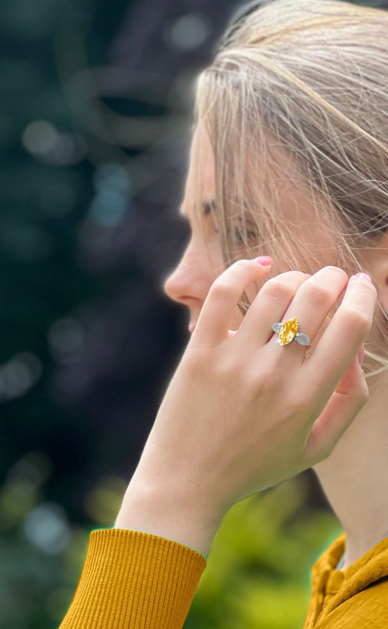 Citrine & White Topaz Ring