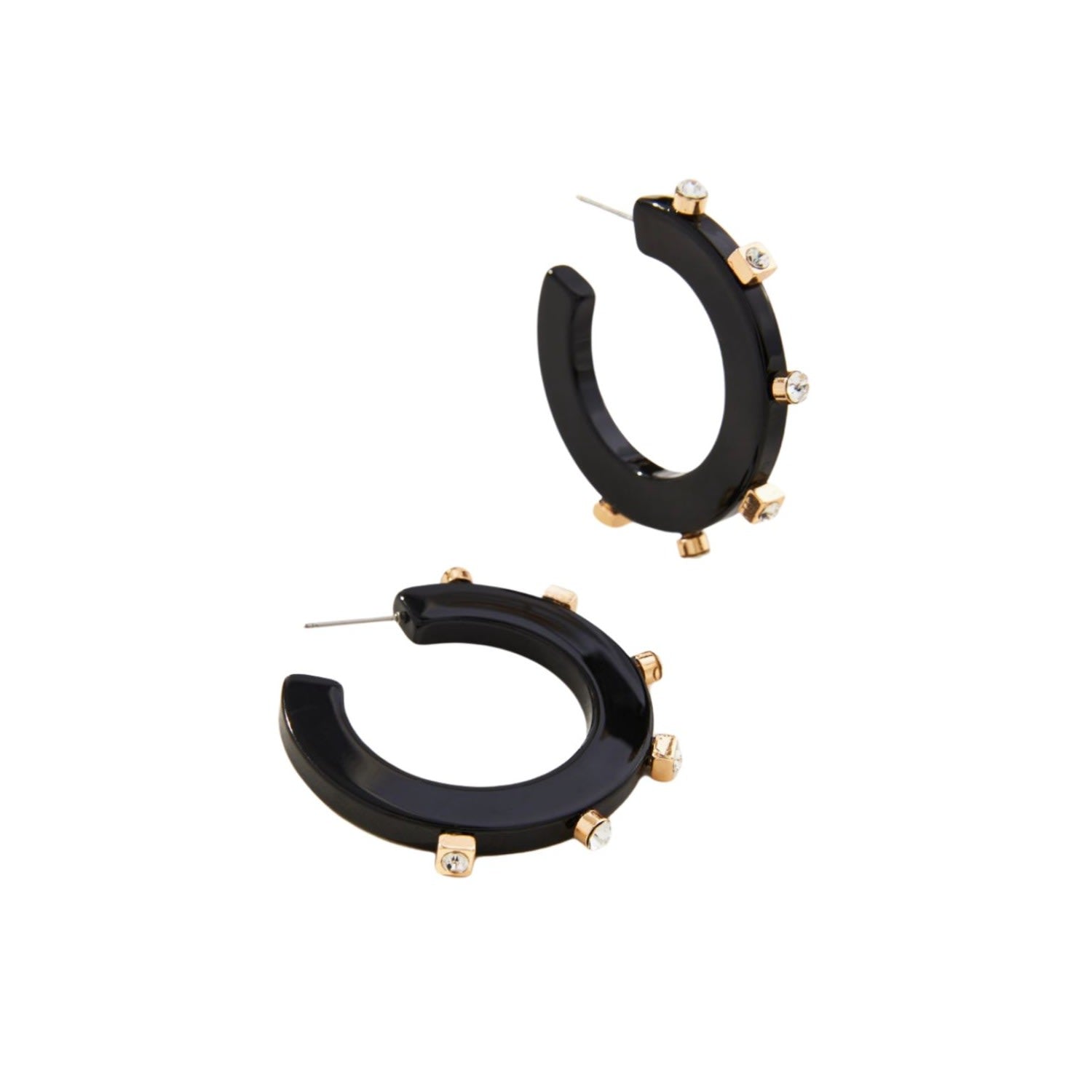 City Girl Small Jewel Hoop - Black