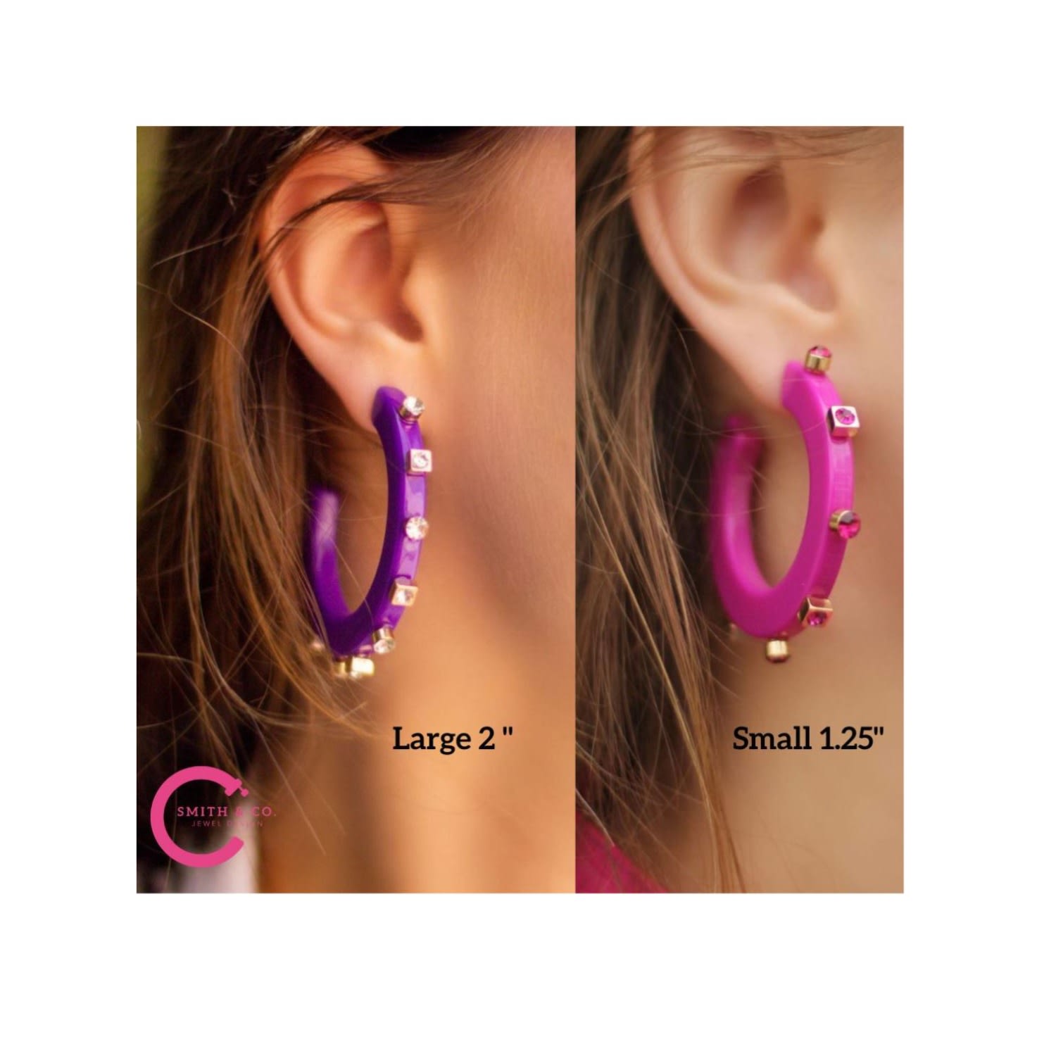 City Girl Small Jewel Hoop - Black