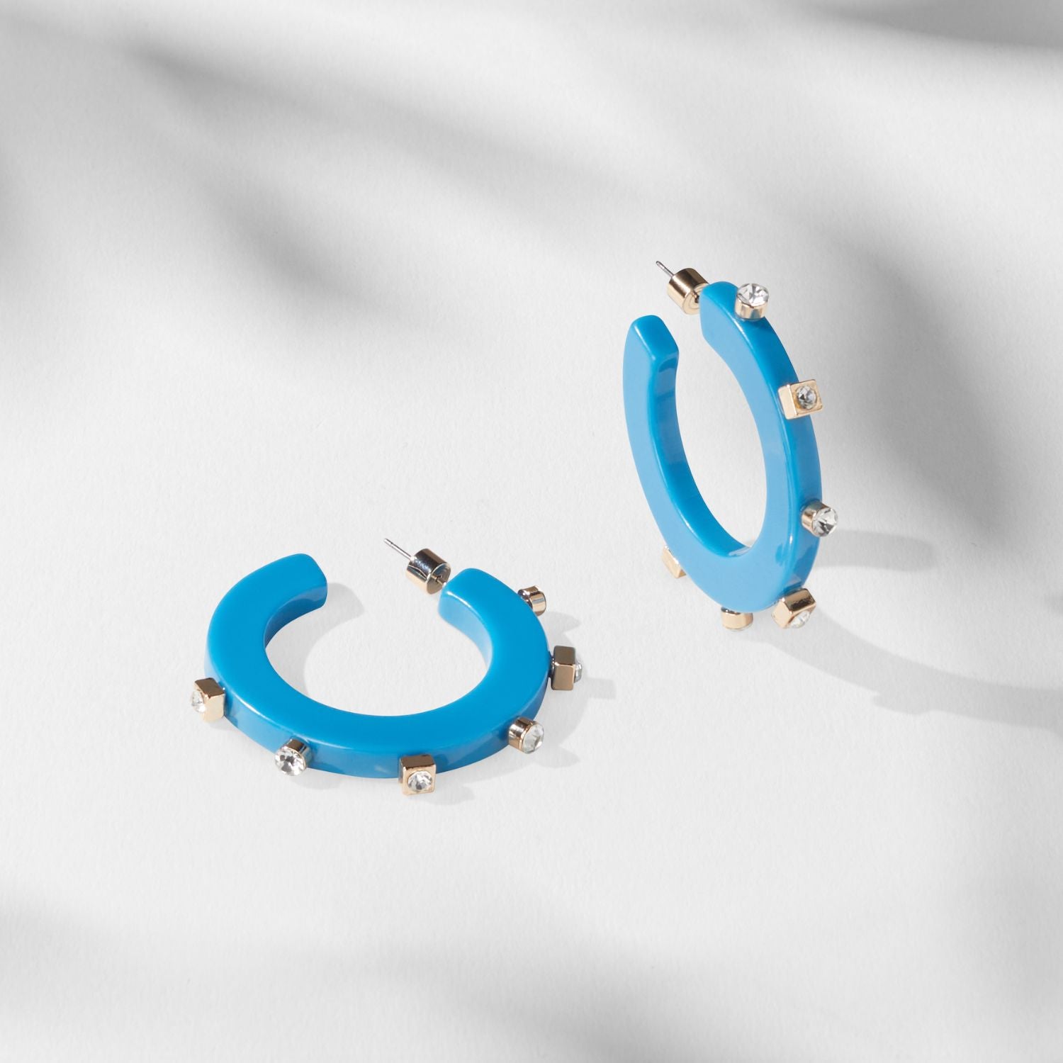 City Girl Large Jewel Hoop - French Blue