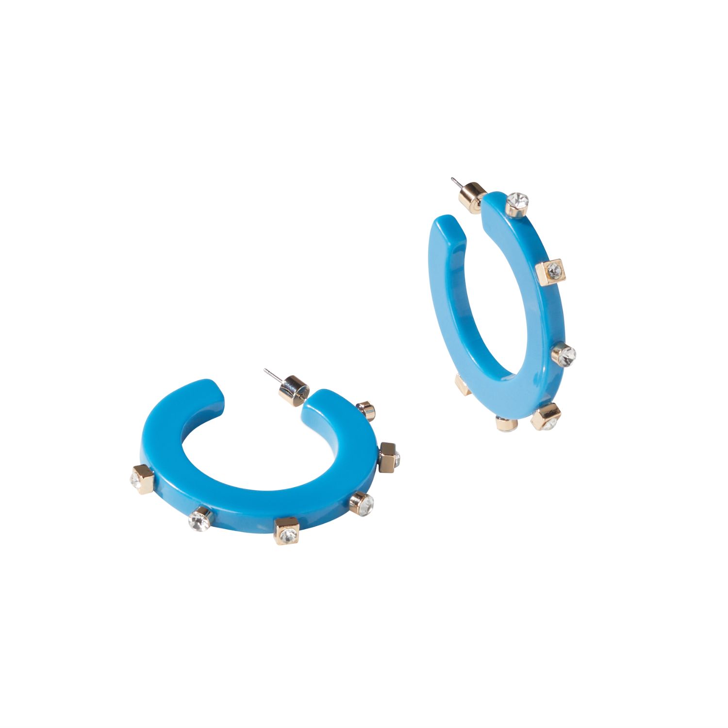 City Girl Small Jewel Hoop - French Blue