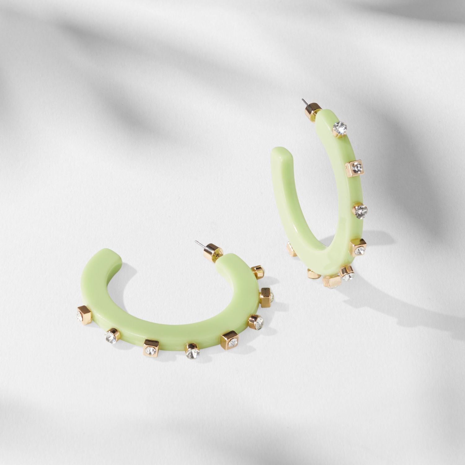 City Girl Small Jewel Hoop - Pistachio