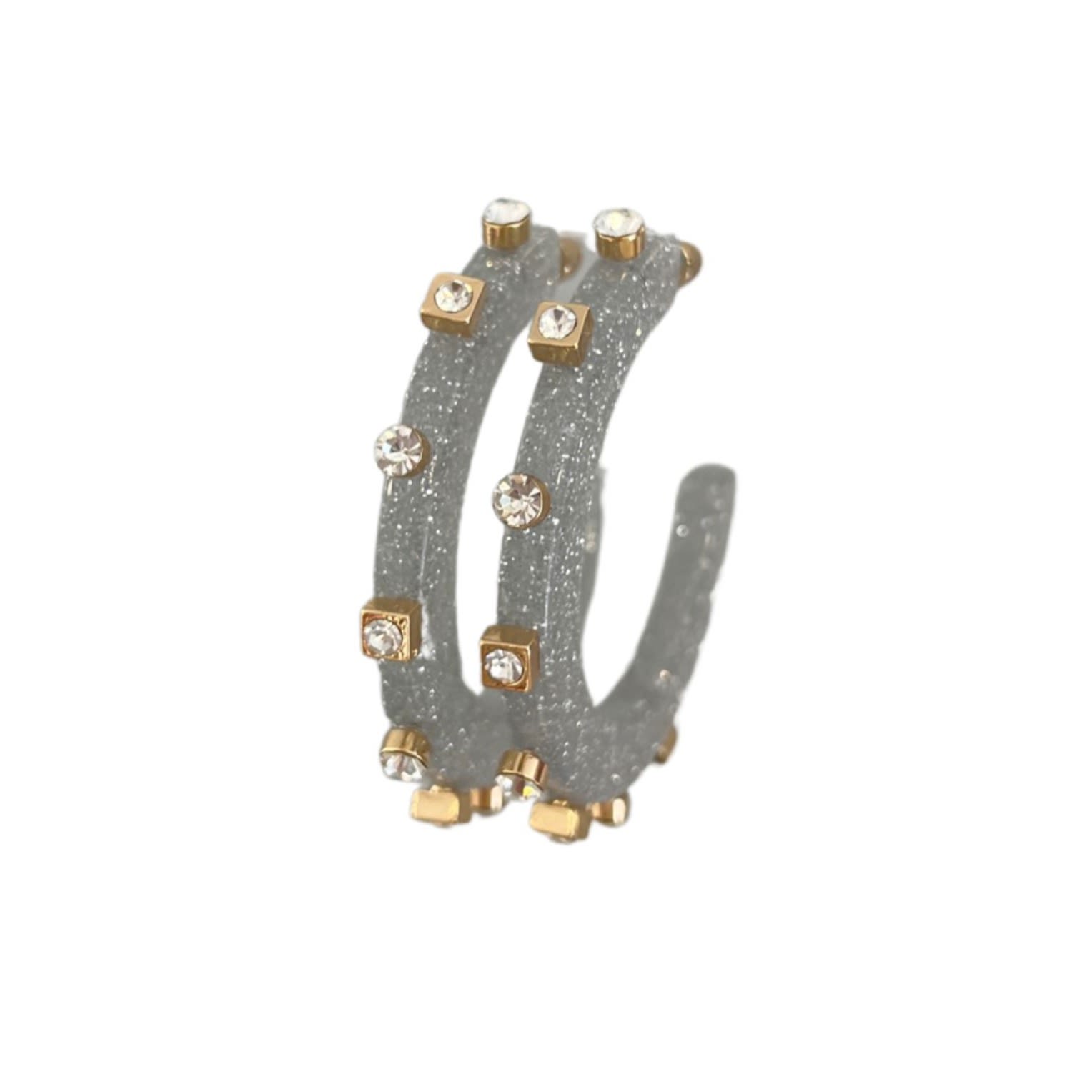 City Girl Small Jewel Hoop - Silver Confetti