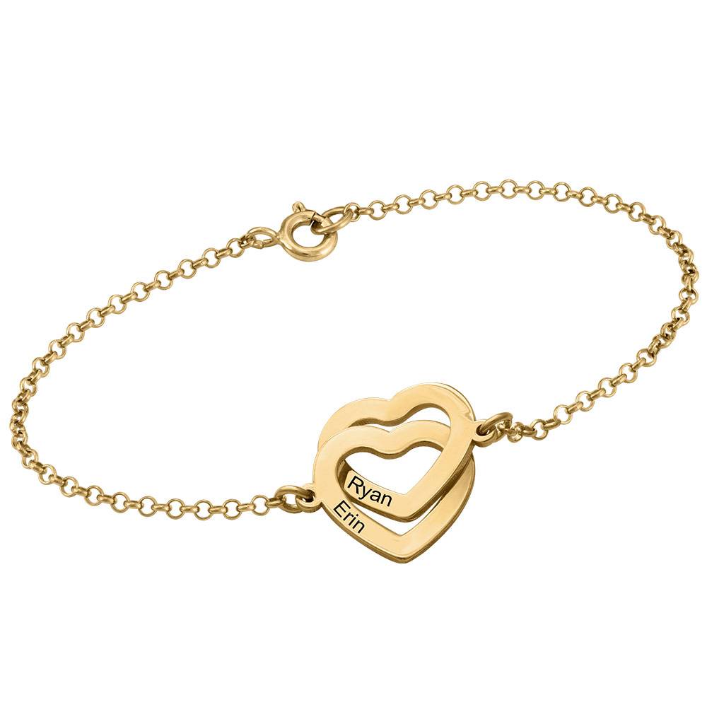 Claire Interlocking Hearts Bracelet in 10K Solid Yellow Gold