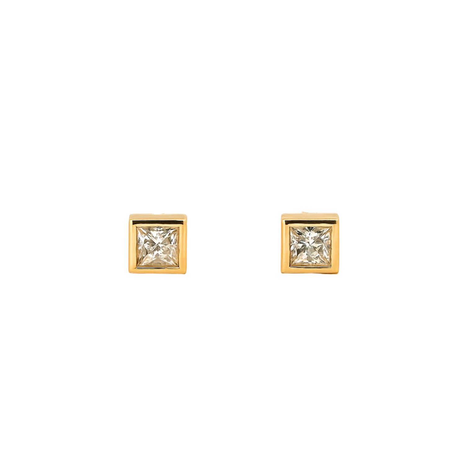 Clara Princess Cut Stud Earrings