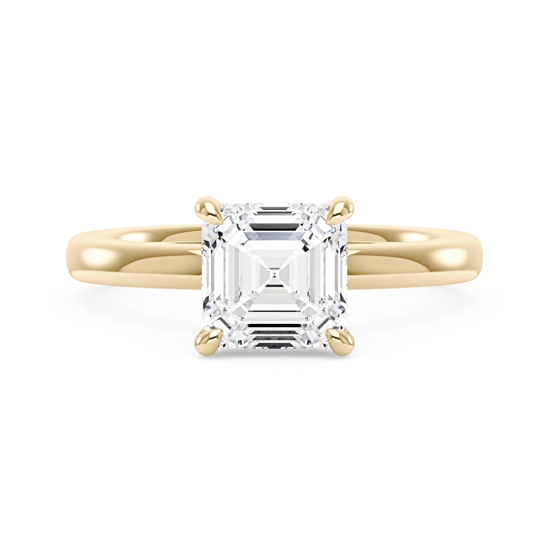 2 Carat Classic Asscher Cut Moissanite Solitaire Ring