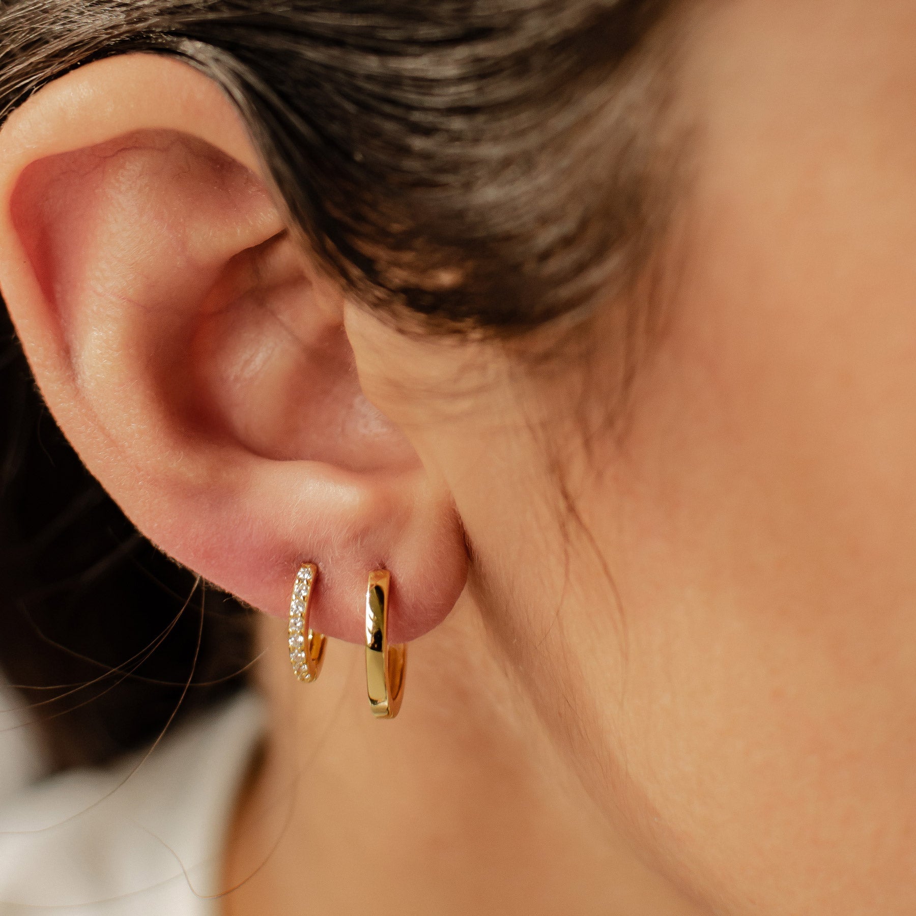 Classic Band and Gemstone Hoop Earring Sets