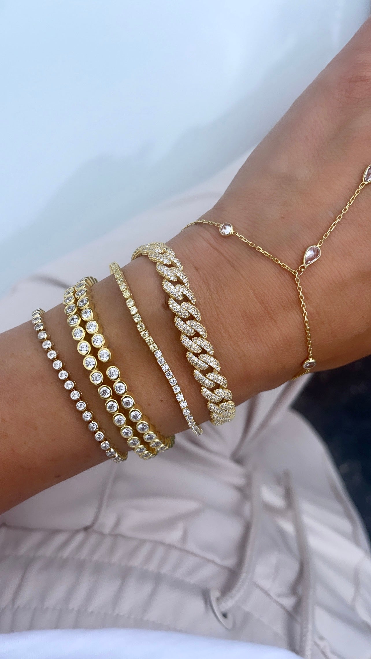 Classic Two Mm Bezel Set Tennis Bracelet - Silver