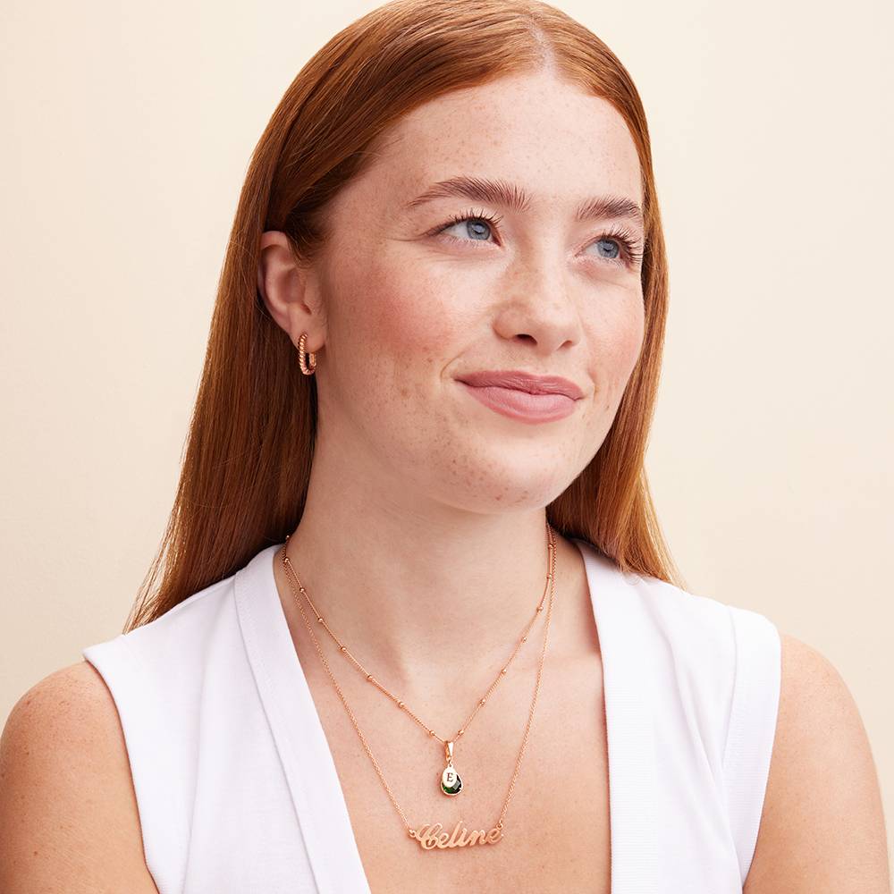 Cocktail Classic Name Necklace in 18k Rose Vermeil