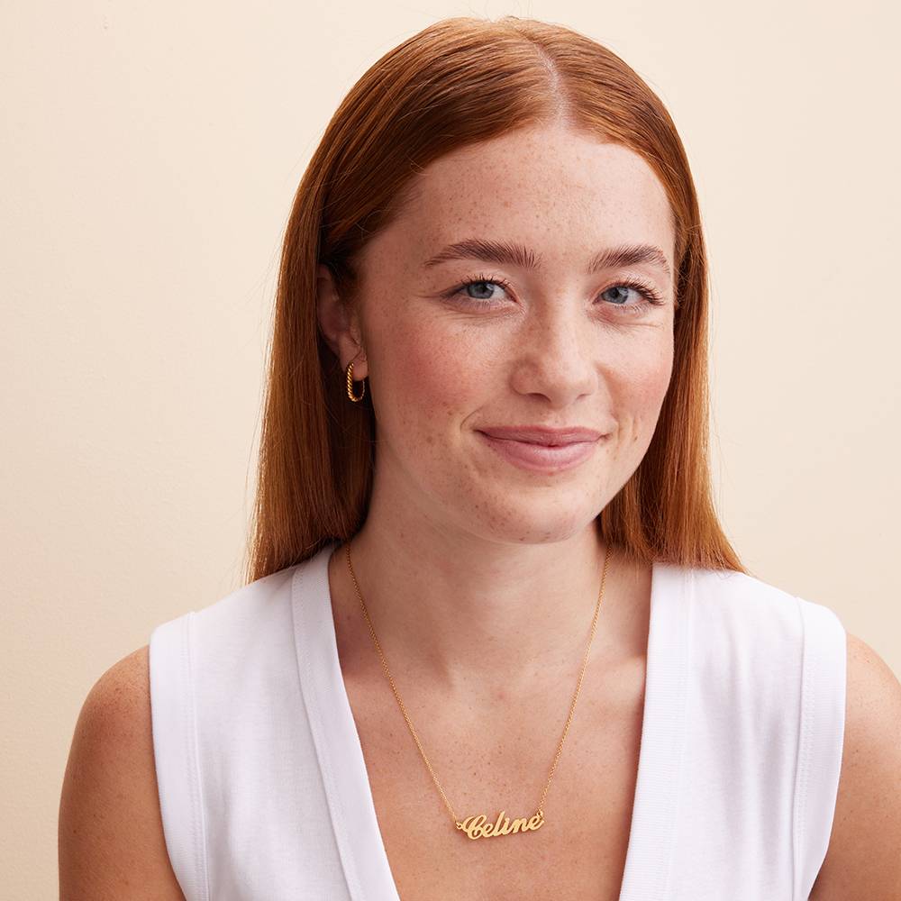 Personalized Classic Name Necklace in Gold Vermeil with Diamond