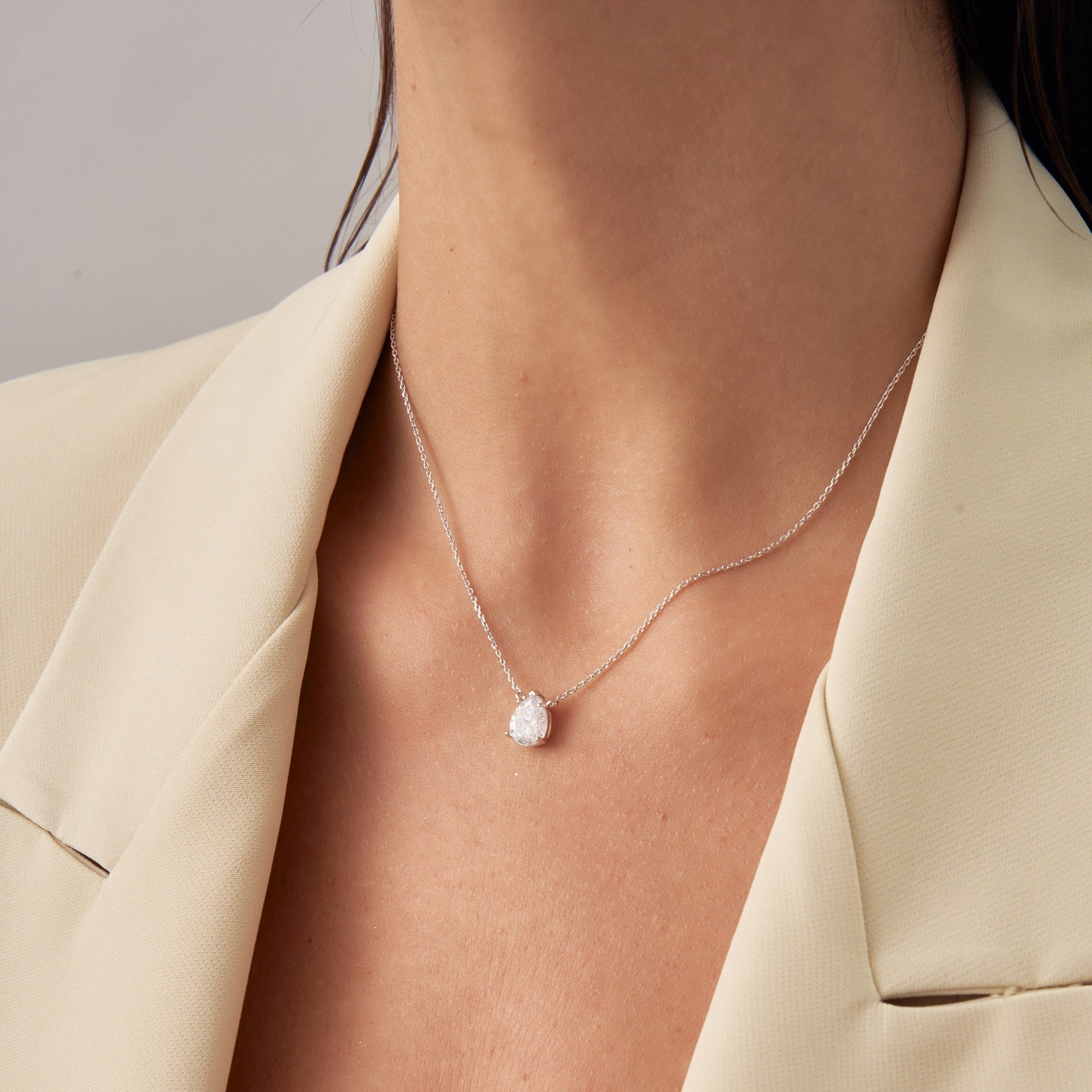 Classic Crystal Tear Drop Necklace