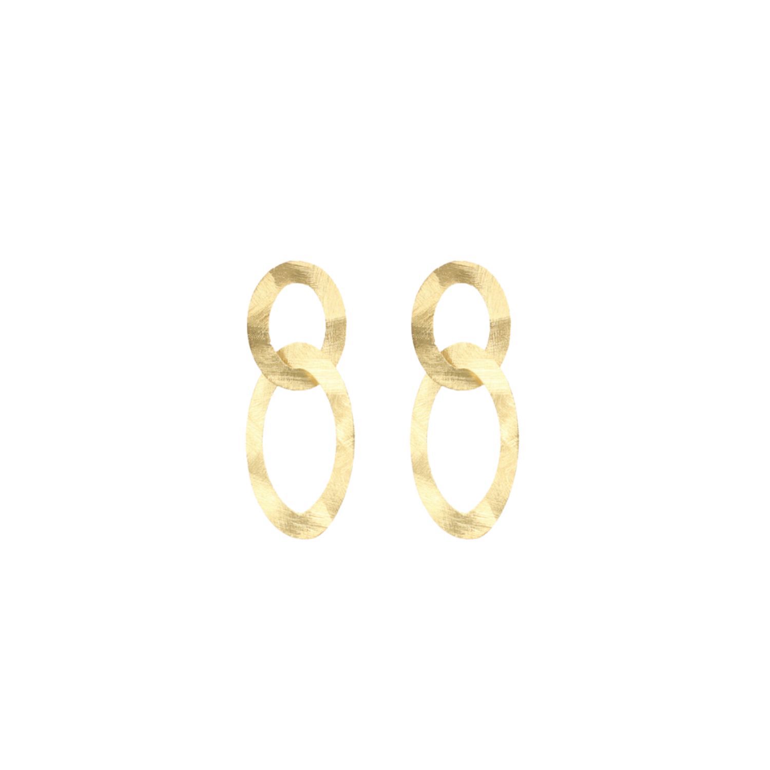 Classic Earring Double Oval Charm Satin