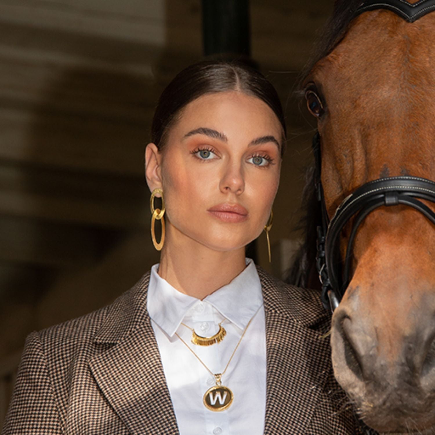 Classic Earrings Oval Charm L