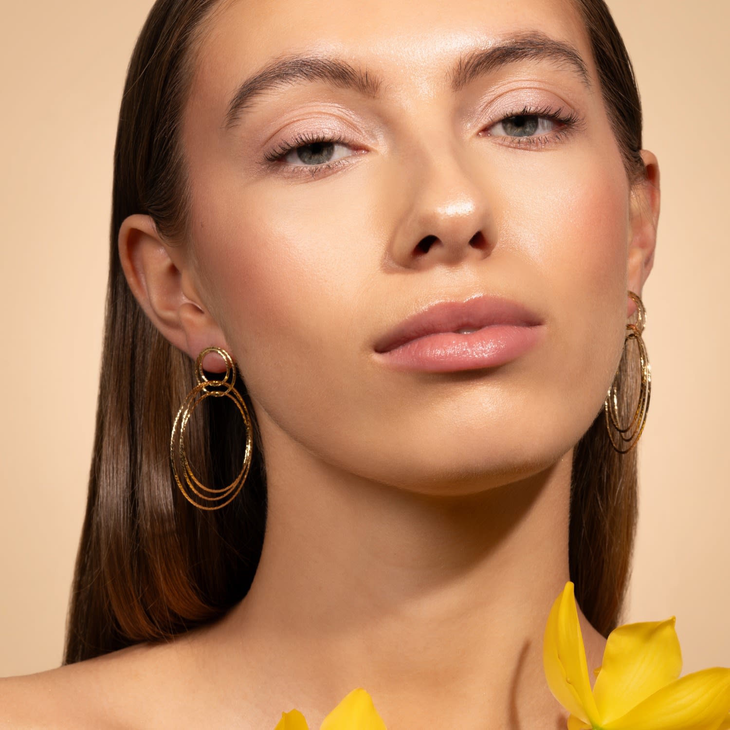 Classic Earrings Triple Hoops Glow L