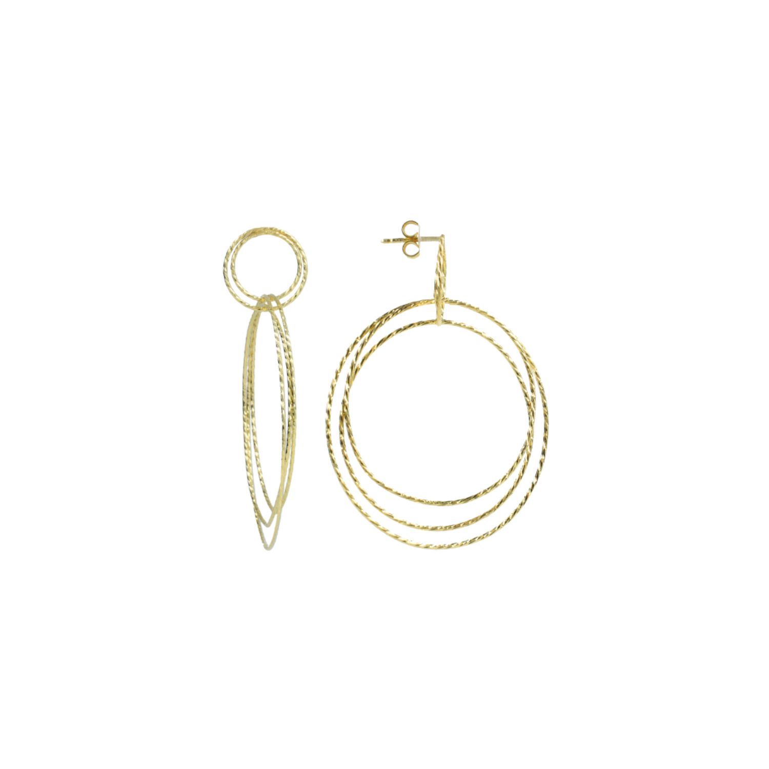 Classic Earrings Triple Hoops Glow L
