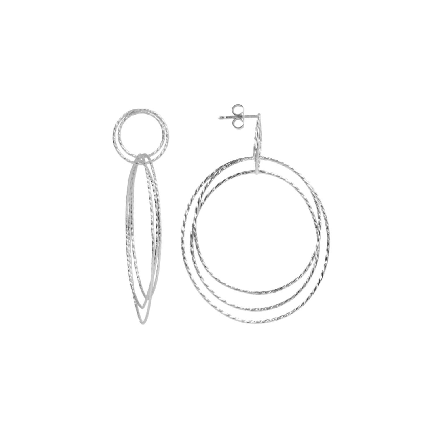 Classic Earrings Triple Hoops Glow Xl Silver