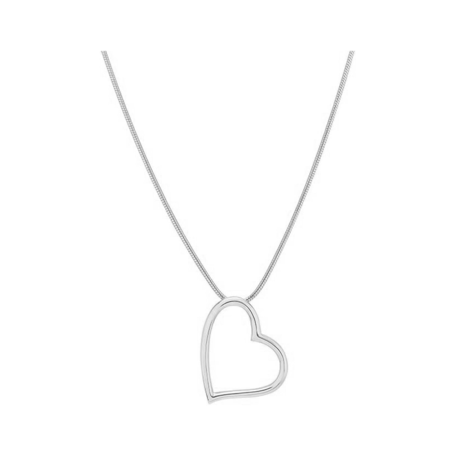 Classic Heart Necklace In Silver