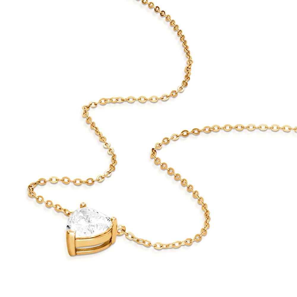 Classic Heart Necklace in Vermeil with Cubic Zirconia
