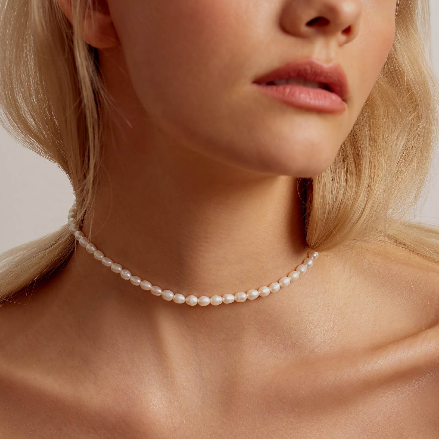 Ondaluz - Classic Pearl Necklace Silver