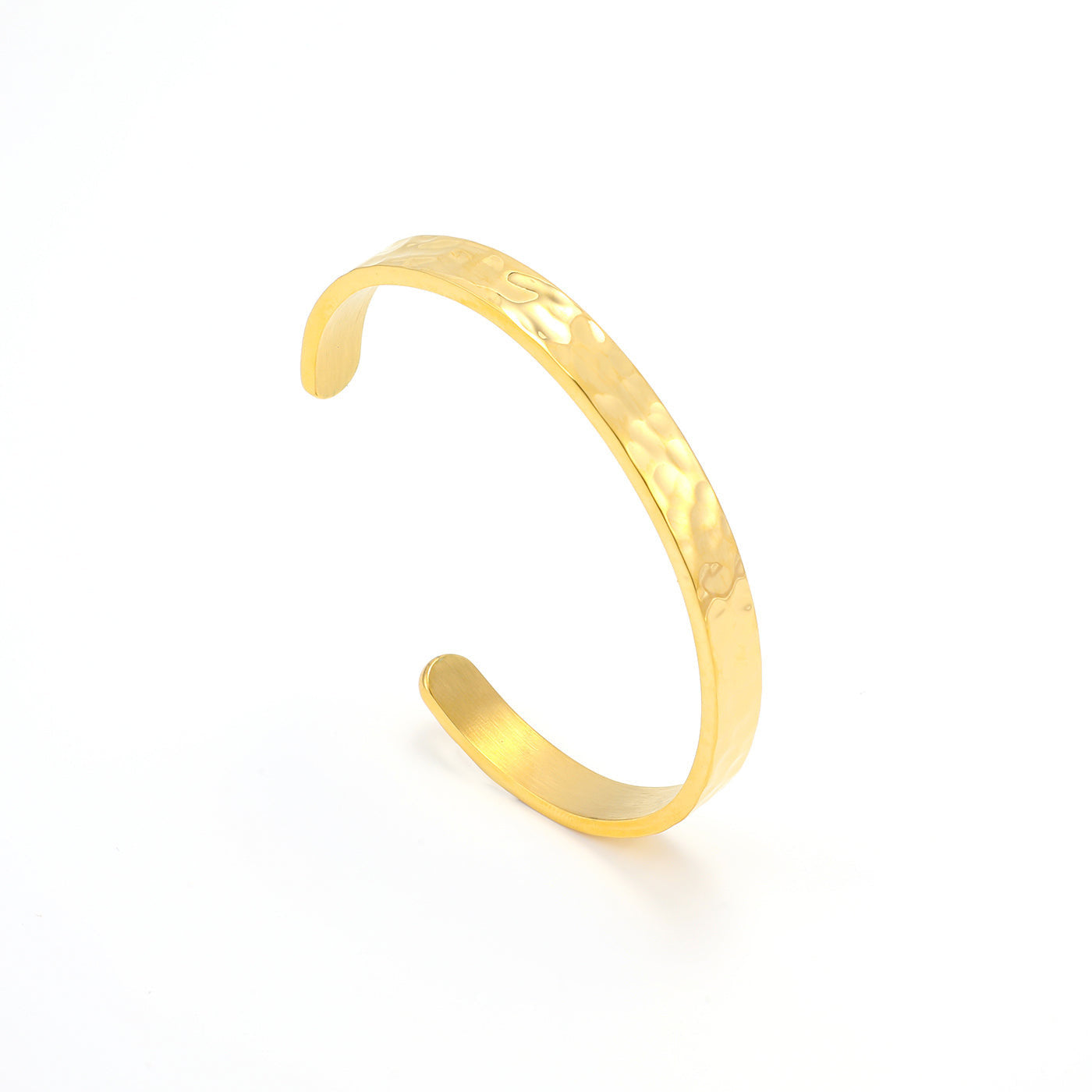 Claudia - Hammered Bangle Bracelet Stainless Steel